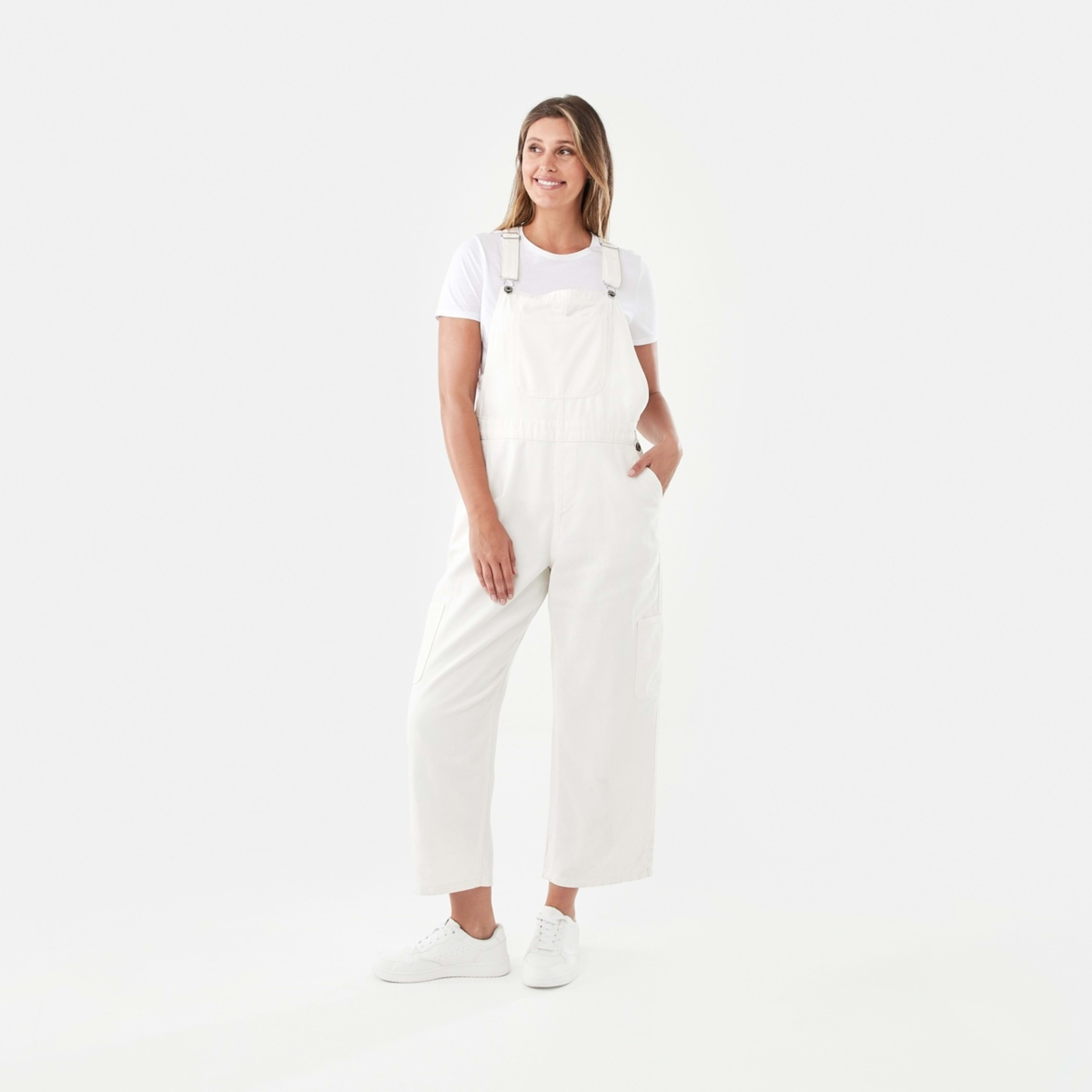 1 Sleeveless Cargo Dungarees Ecru, 1 of 8