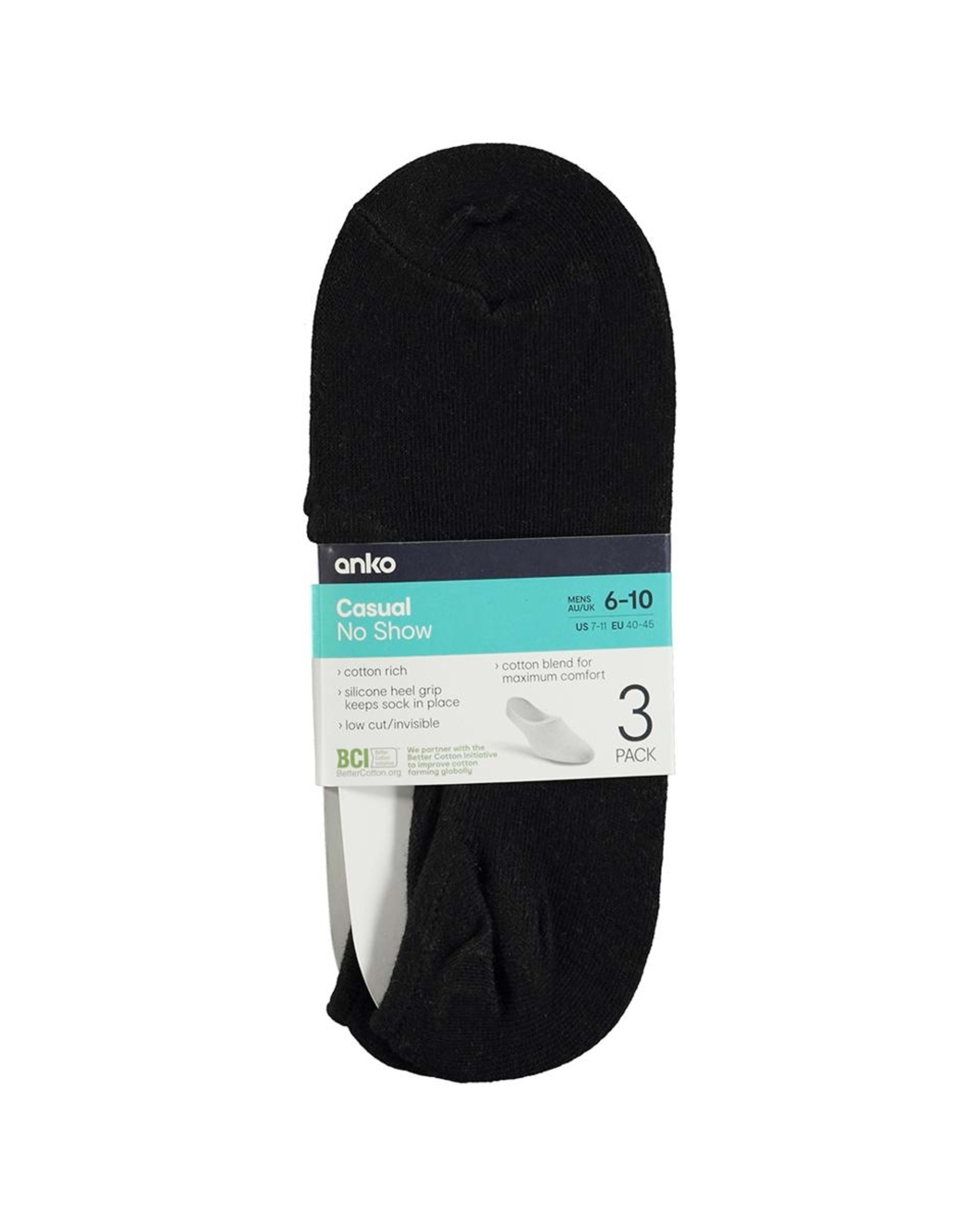 3 Pack No Show Socks Kmart