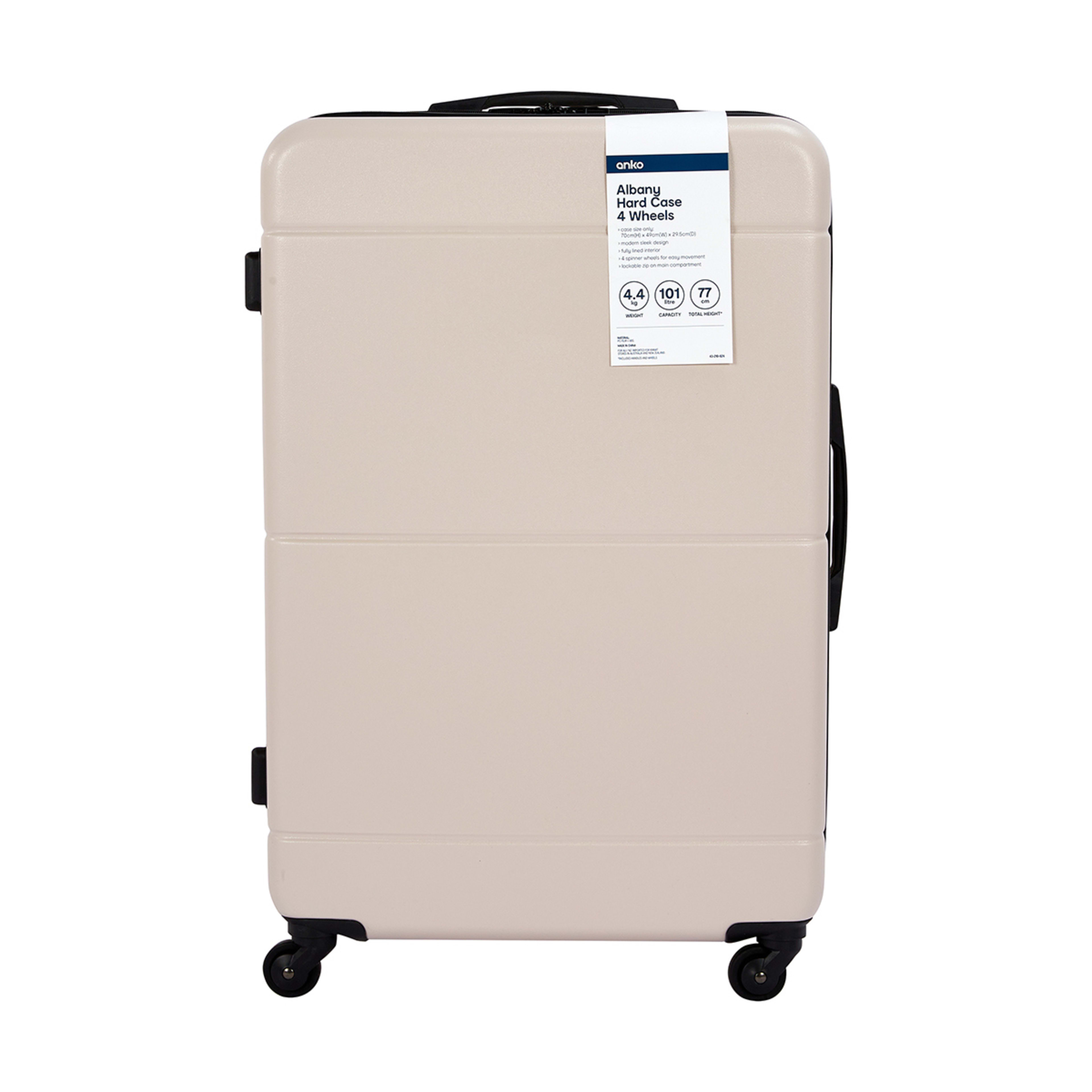 70cm Albany Hard Case 4 Wheels Taupe Kmart