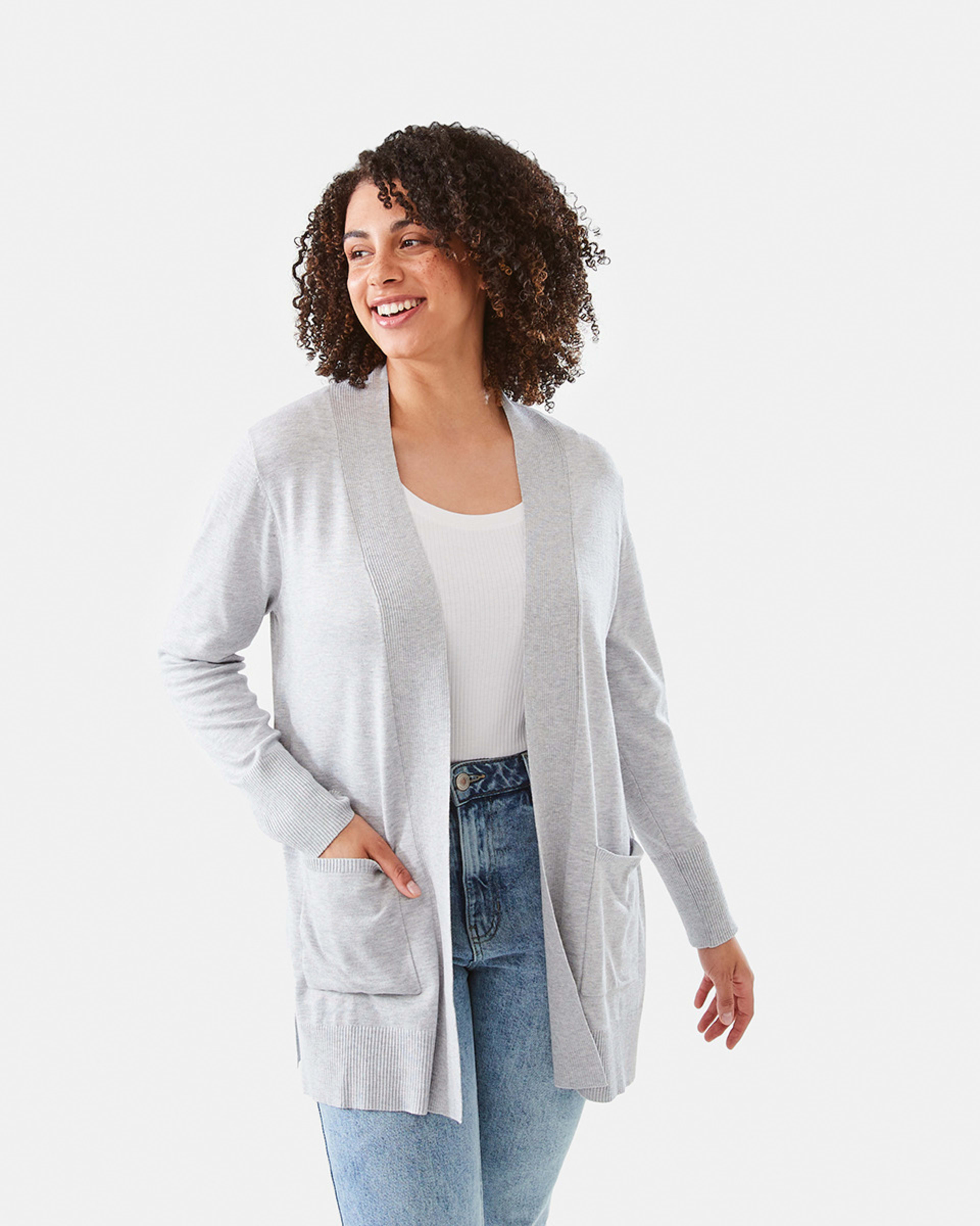 1 Edge to Edge Cardigan Grey Mrl, 1 of 6