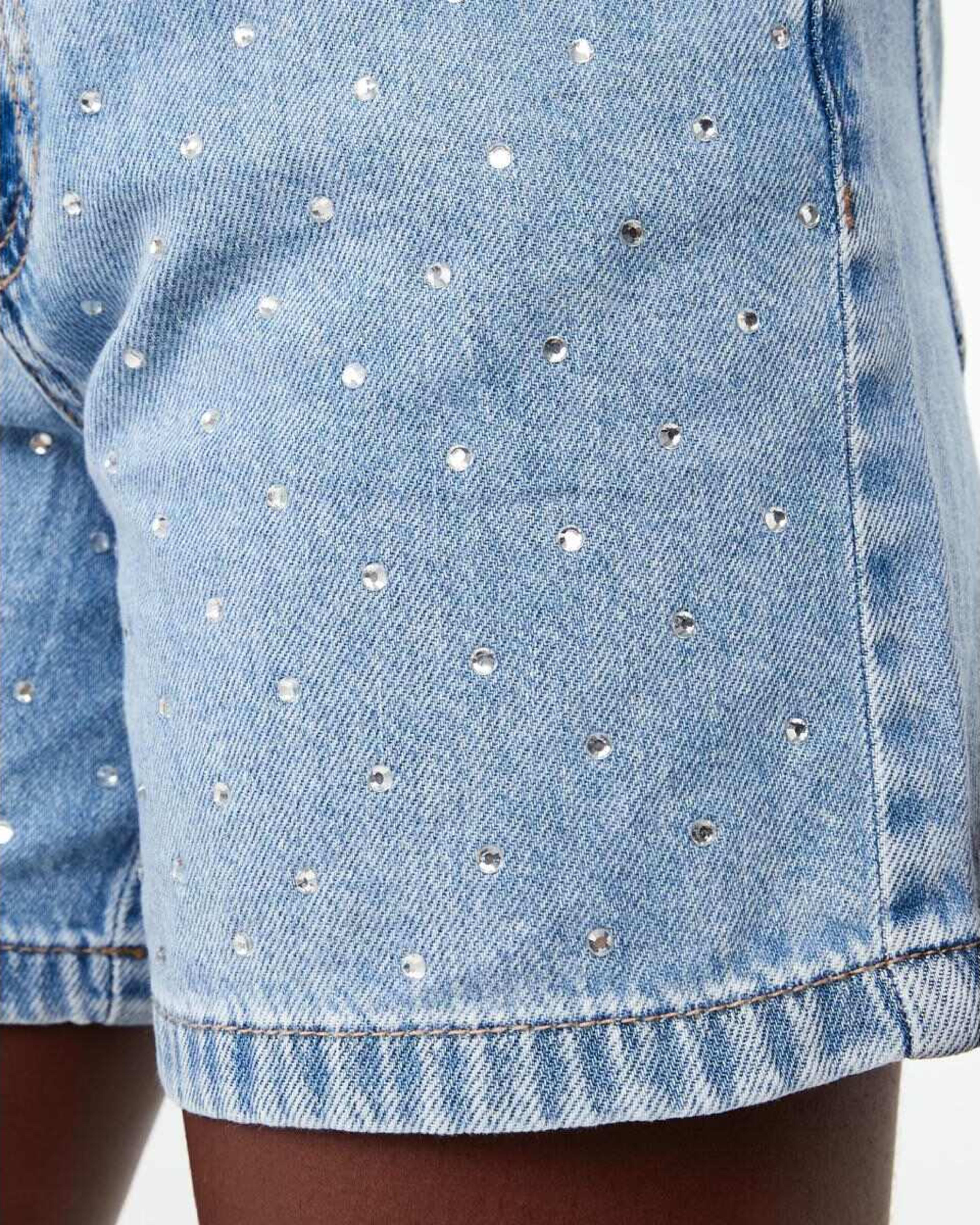 5 Diamante Denim Shorts Light Wash, 5 of 8