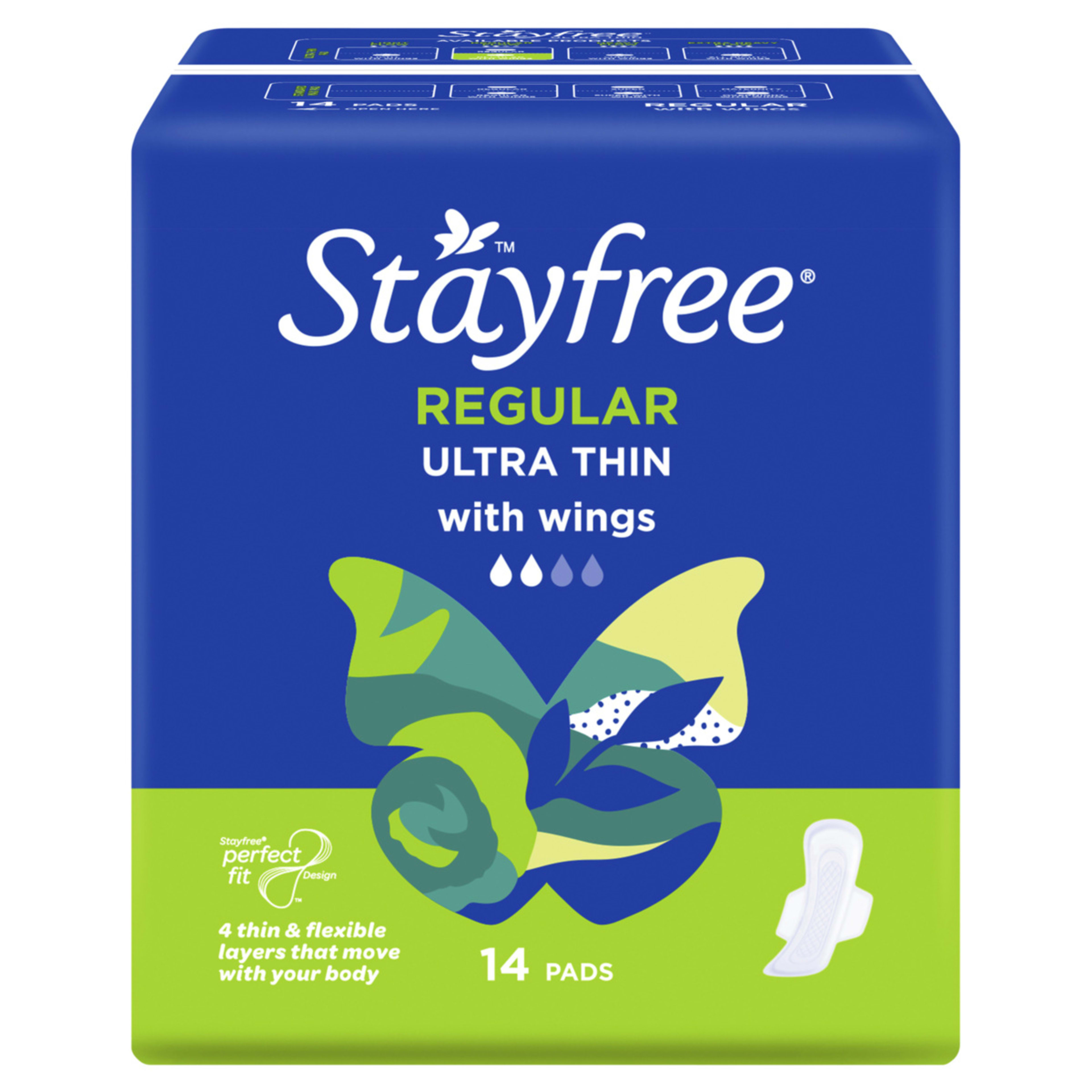 1 Stayfree 14 Pack UltraThin Regular Pads with Wings