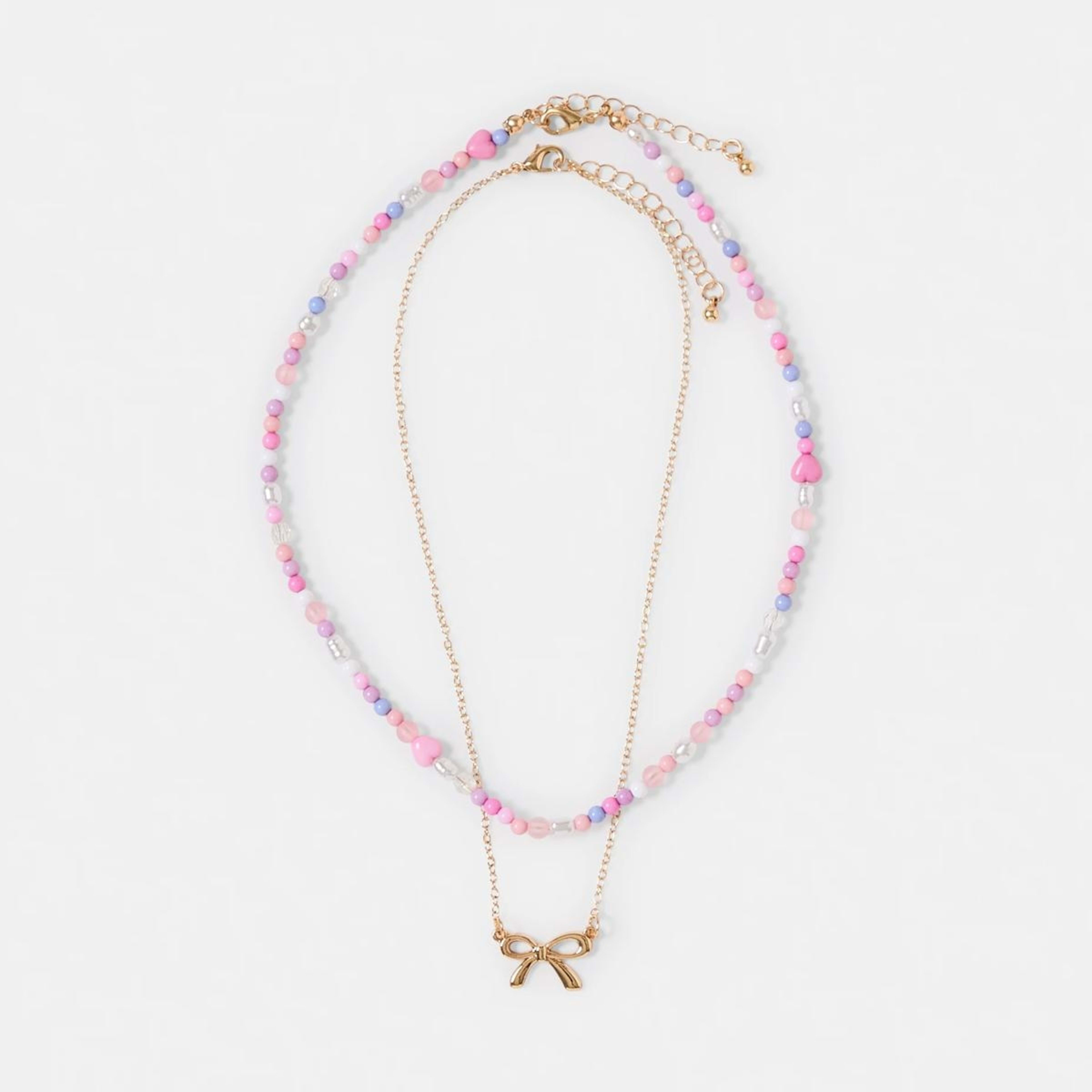 1 2 Pack Bow Necklace Set