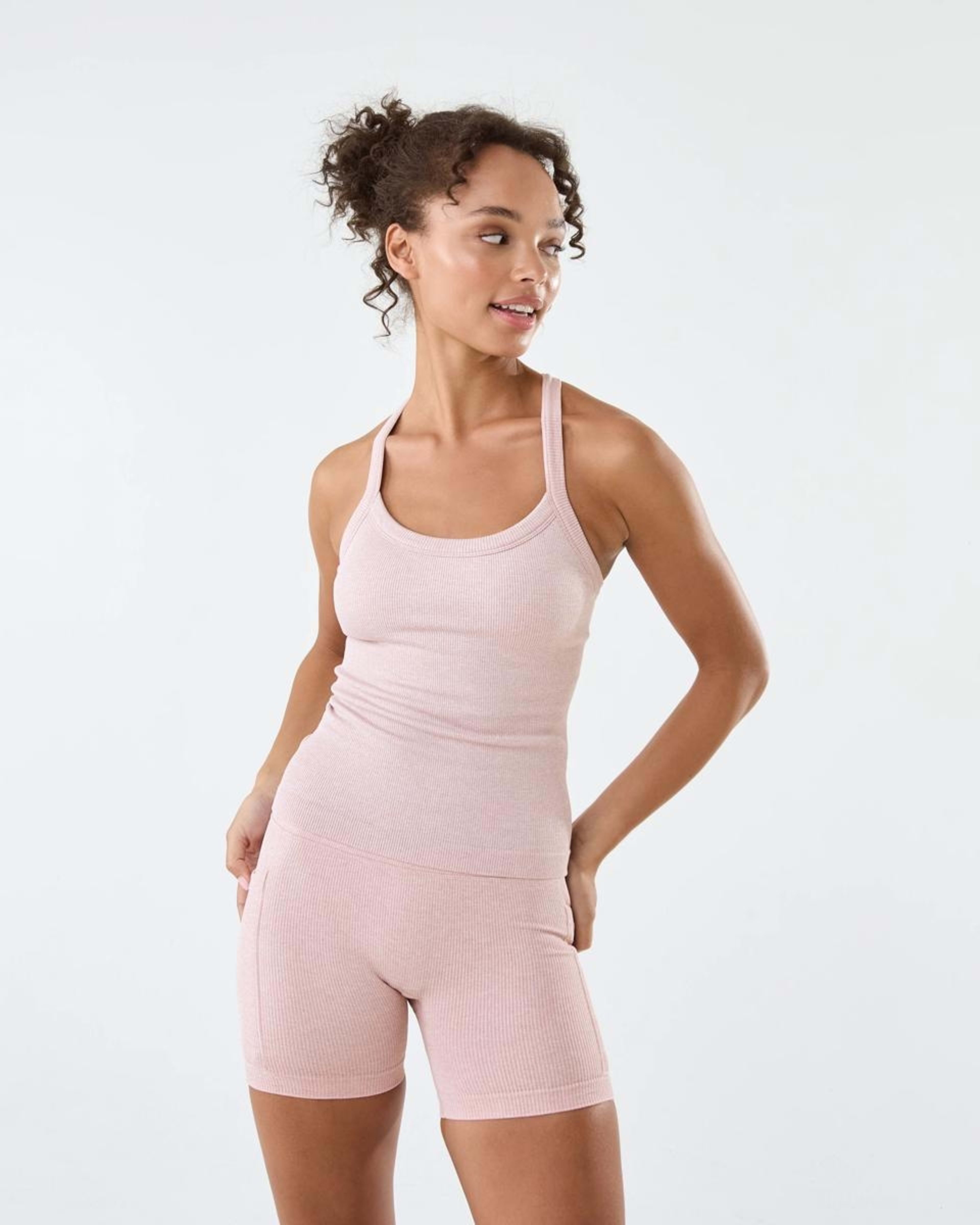 7 Active Womens Seamfree Pocket Bike Shorts Sol B Pink, 7 of 7