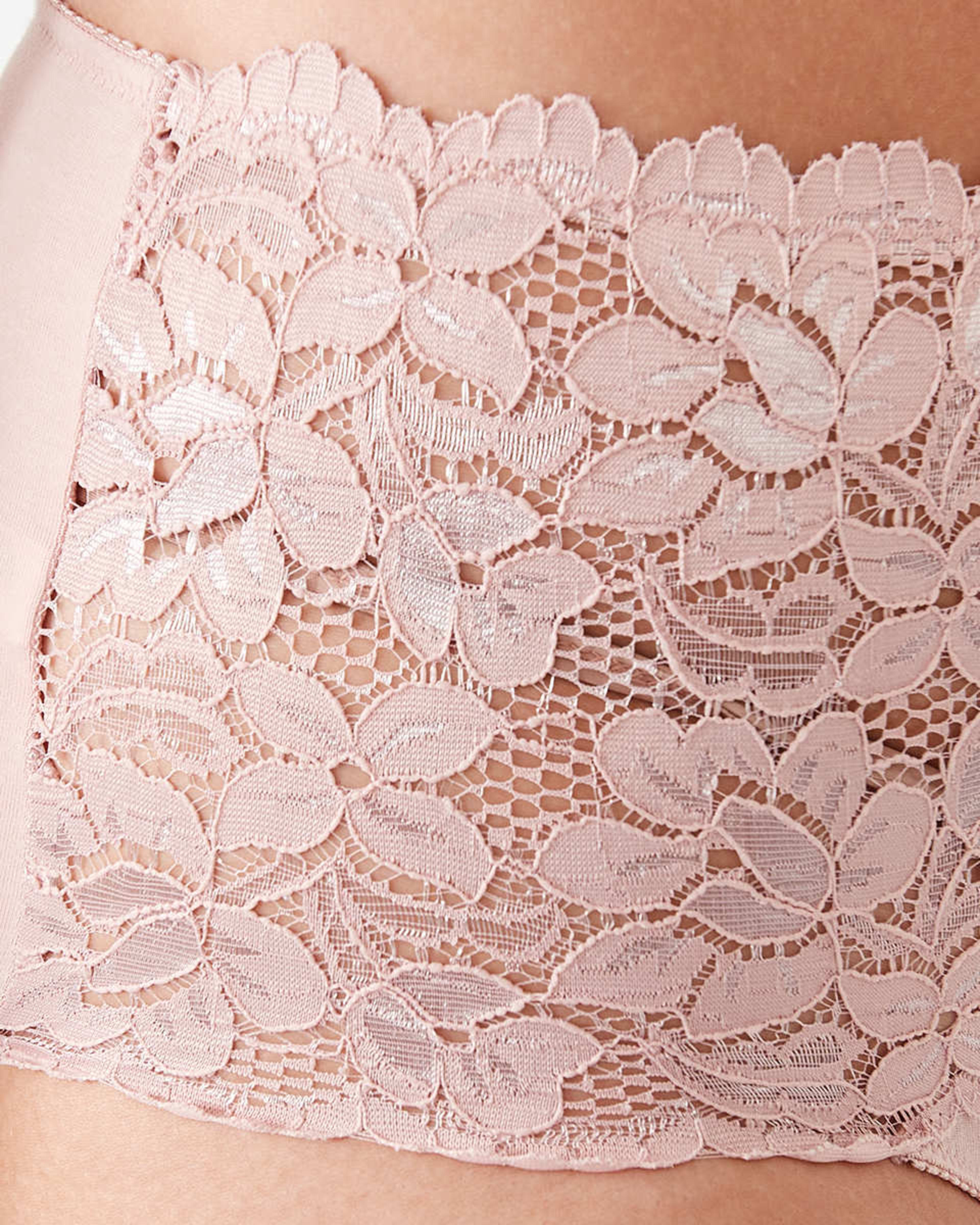 8 3 Pack Lace Front Full Briefs BLACK, WHITE, OYSTER PINK, 8 of 9
