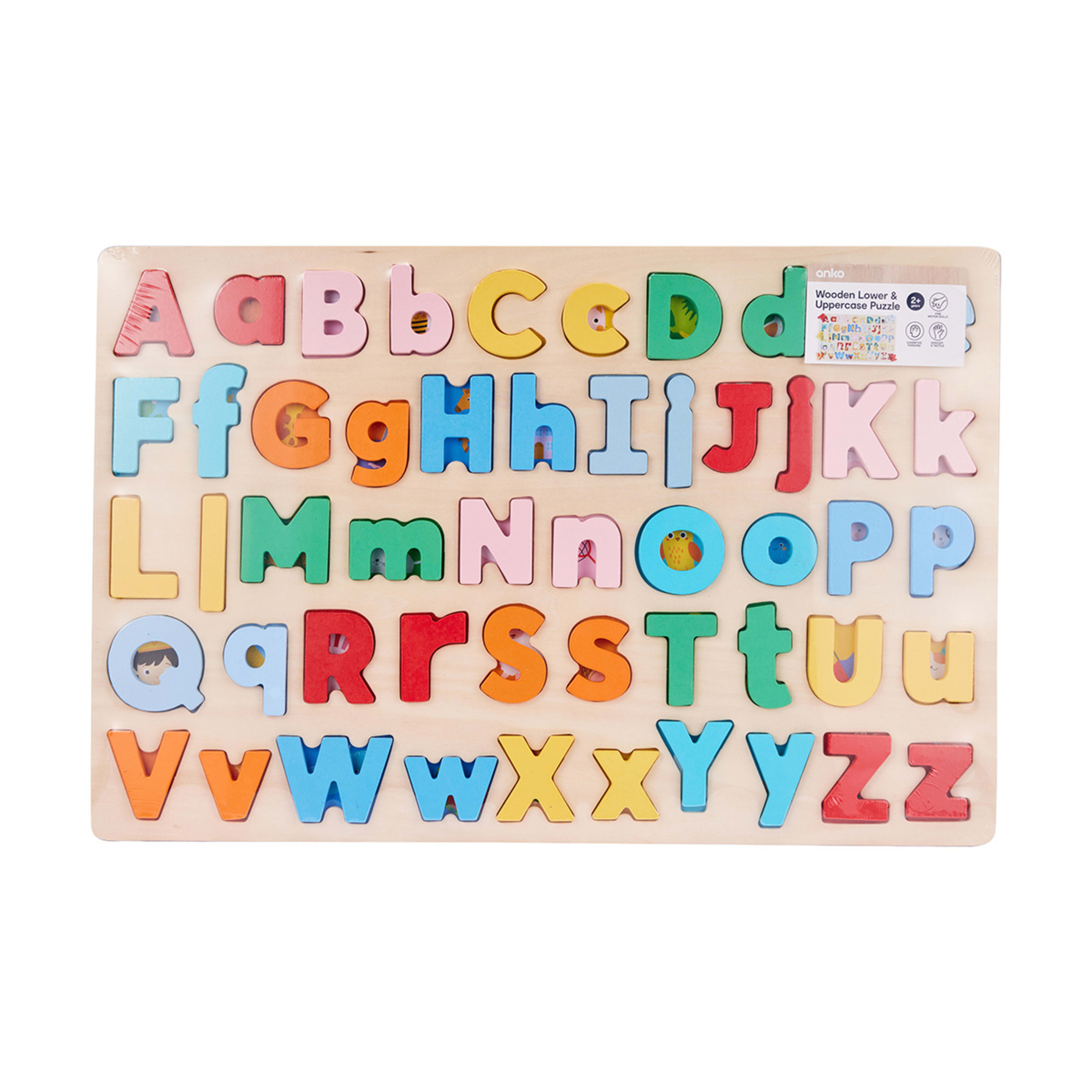 Wooden Lower and Uppercase Puzzle Kmart