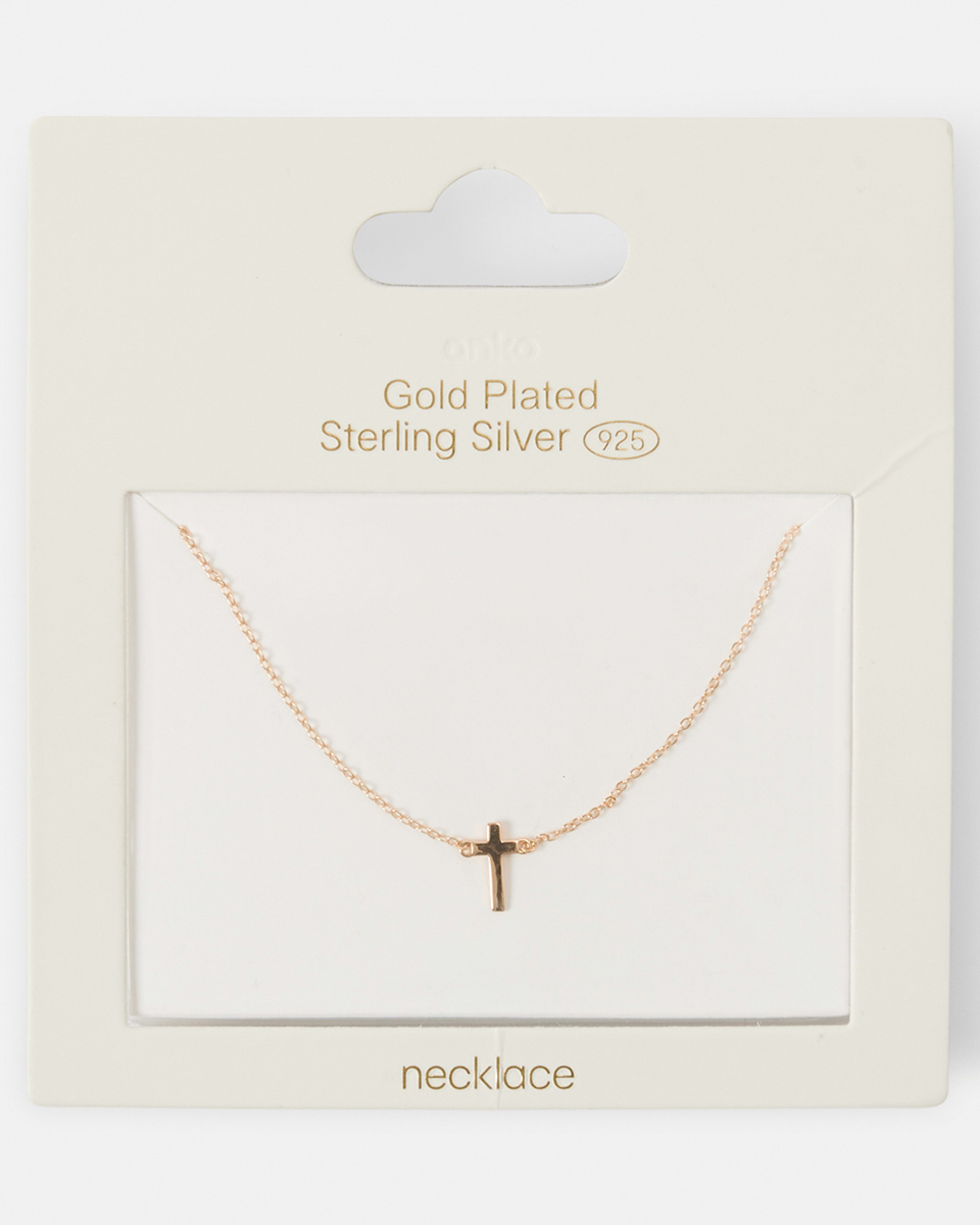 4 Sterling Silver Cross Necklace Gold, 4 of 4