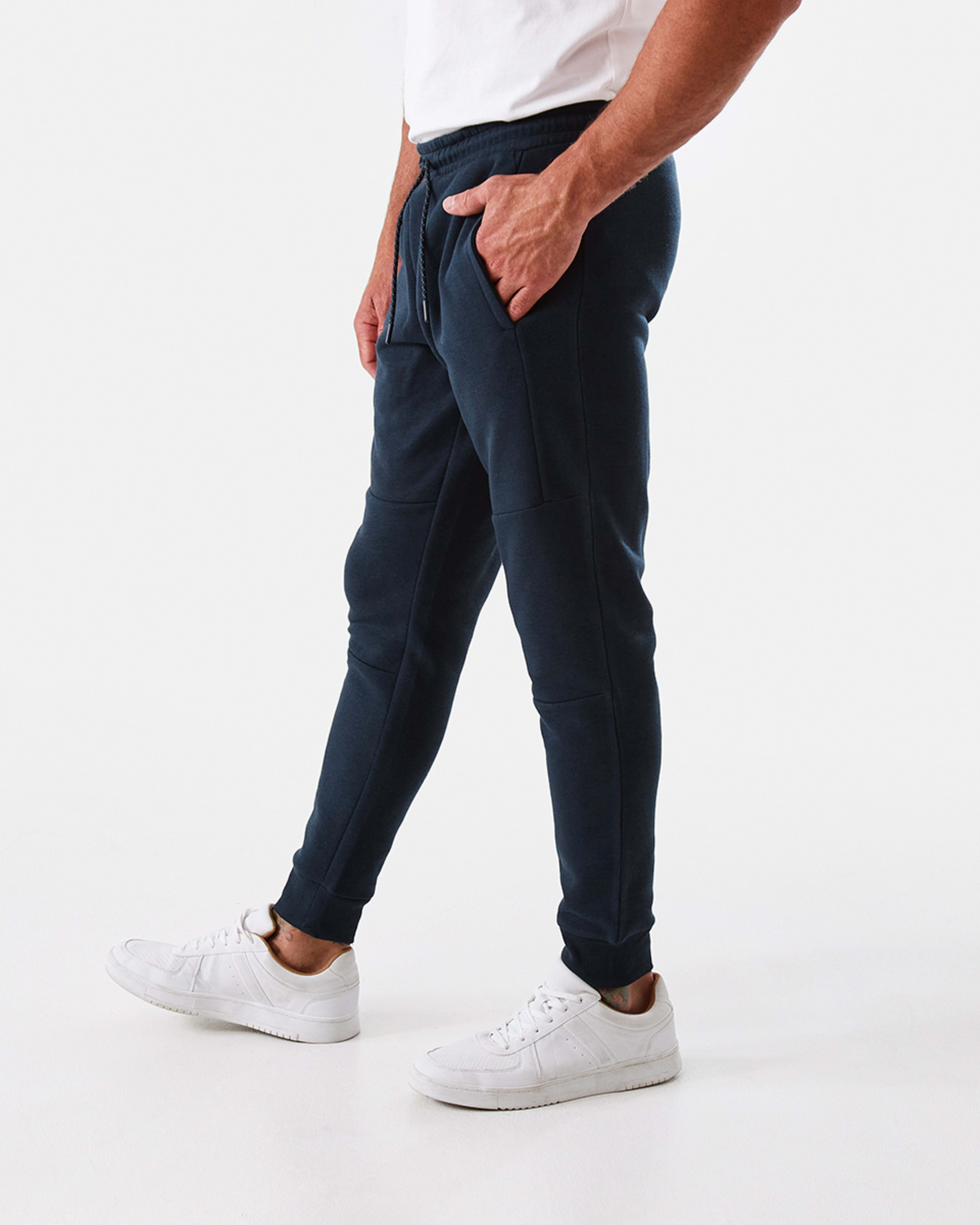 2 Active Mens Panel Trackpants Navy, 2 of 6