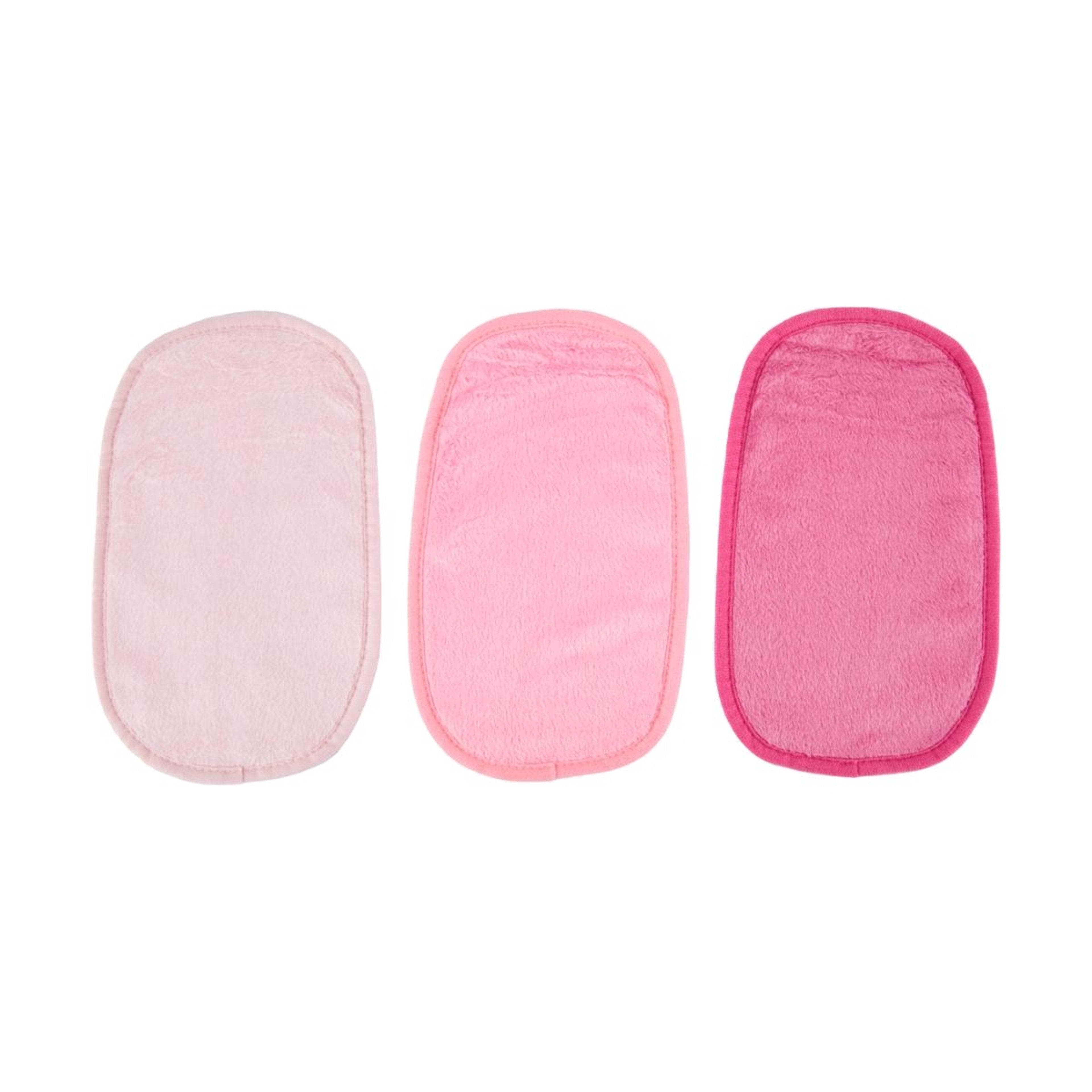 3 OXX Skincare 3 Pack Facial Cleansing Cloths - Bright Pink, Rose Red and Light Pink, 3 of 6