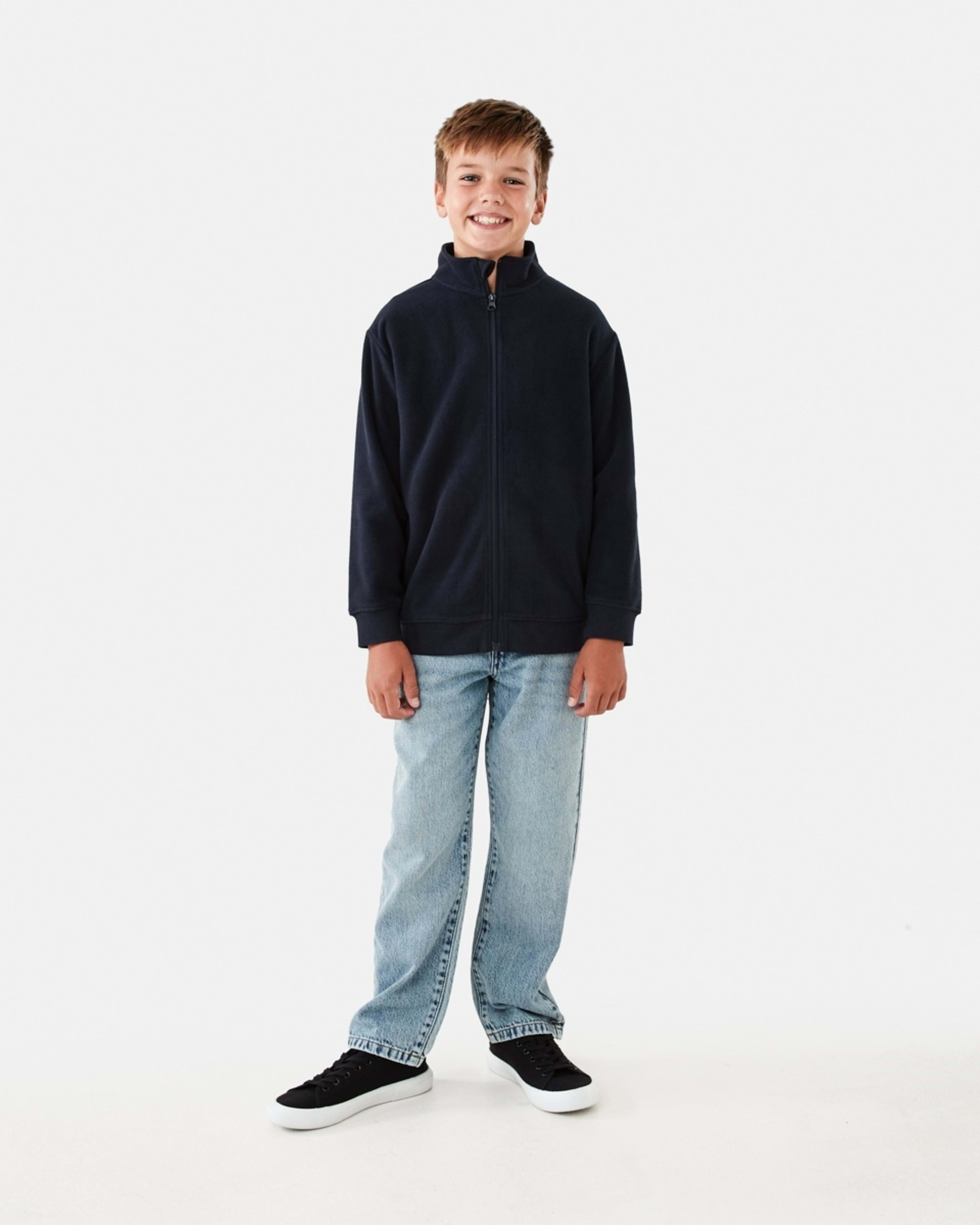 7 Zip Through Polar Fleece Sweatshirt Nvy Sphire, 7 of 10