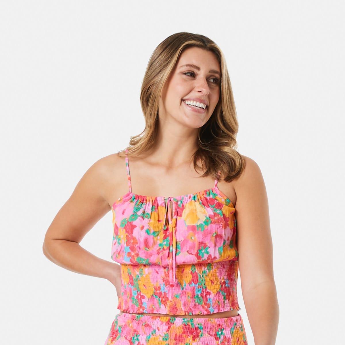 Sleeveless Shirred Bodice Cami Top Kmart NZ