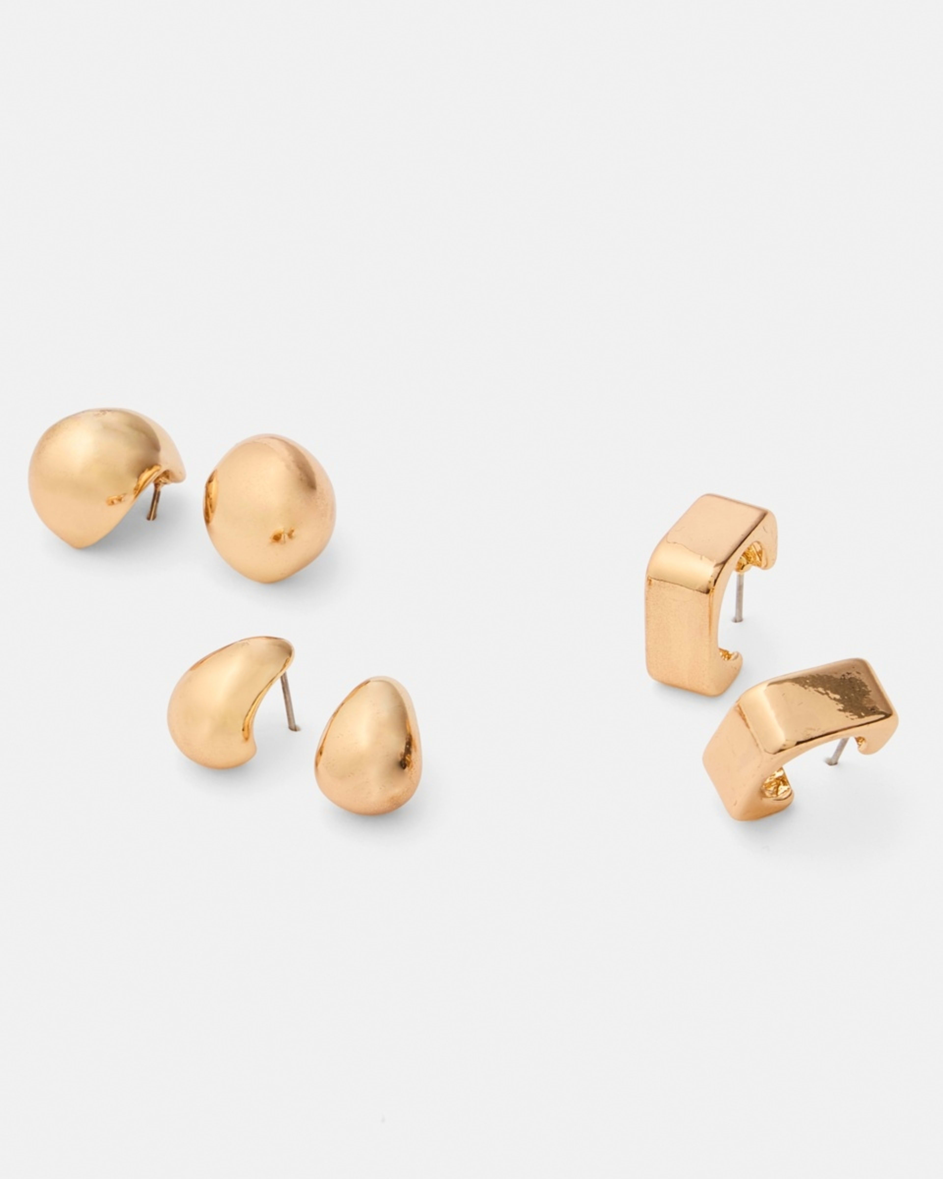 3 3 Pack Hoop Earrings - Gold Tone Gold, 3 of 5