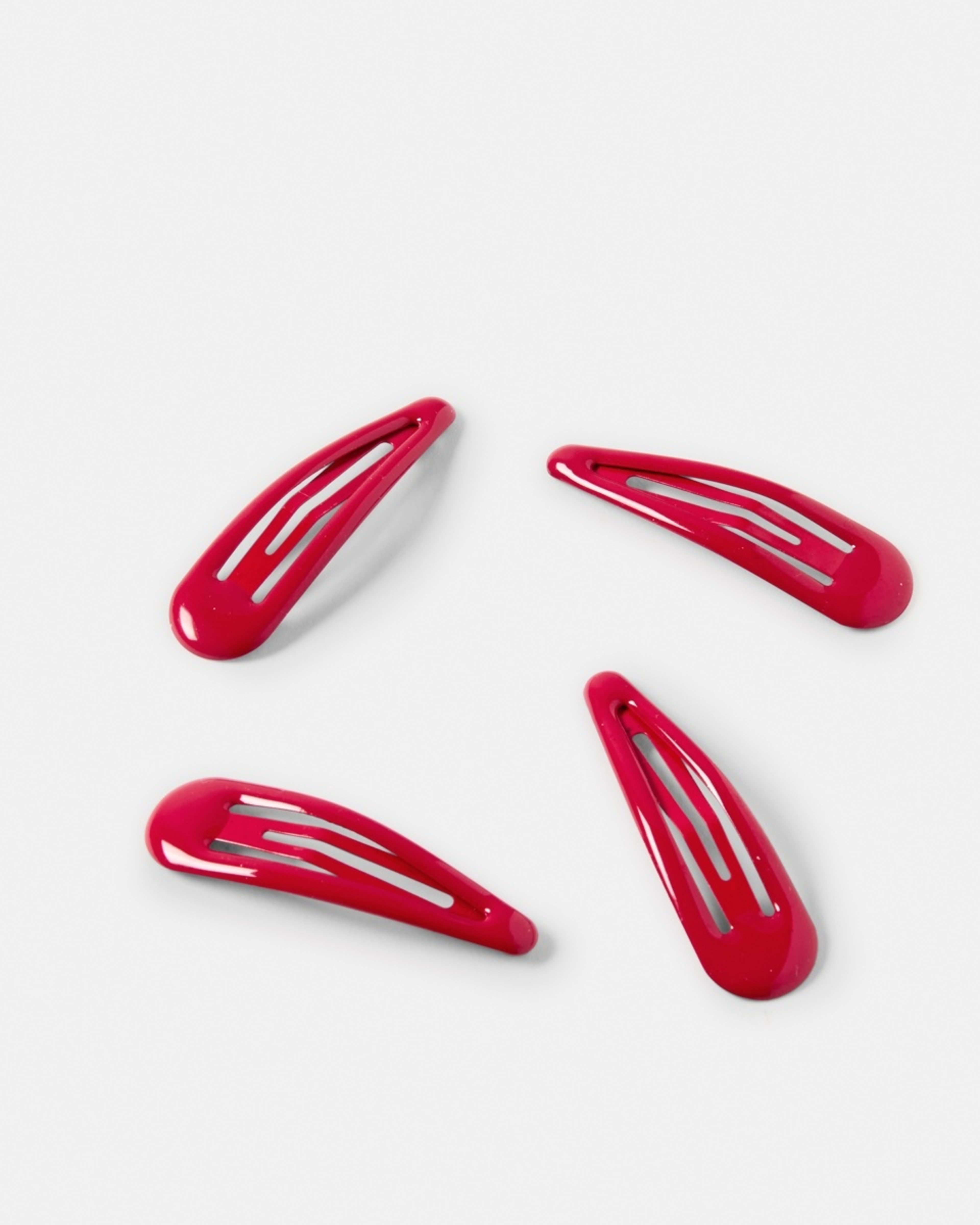 2 4 Pack School Basic Snap Hair Clips Salsa, 2 of 3