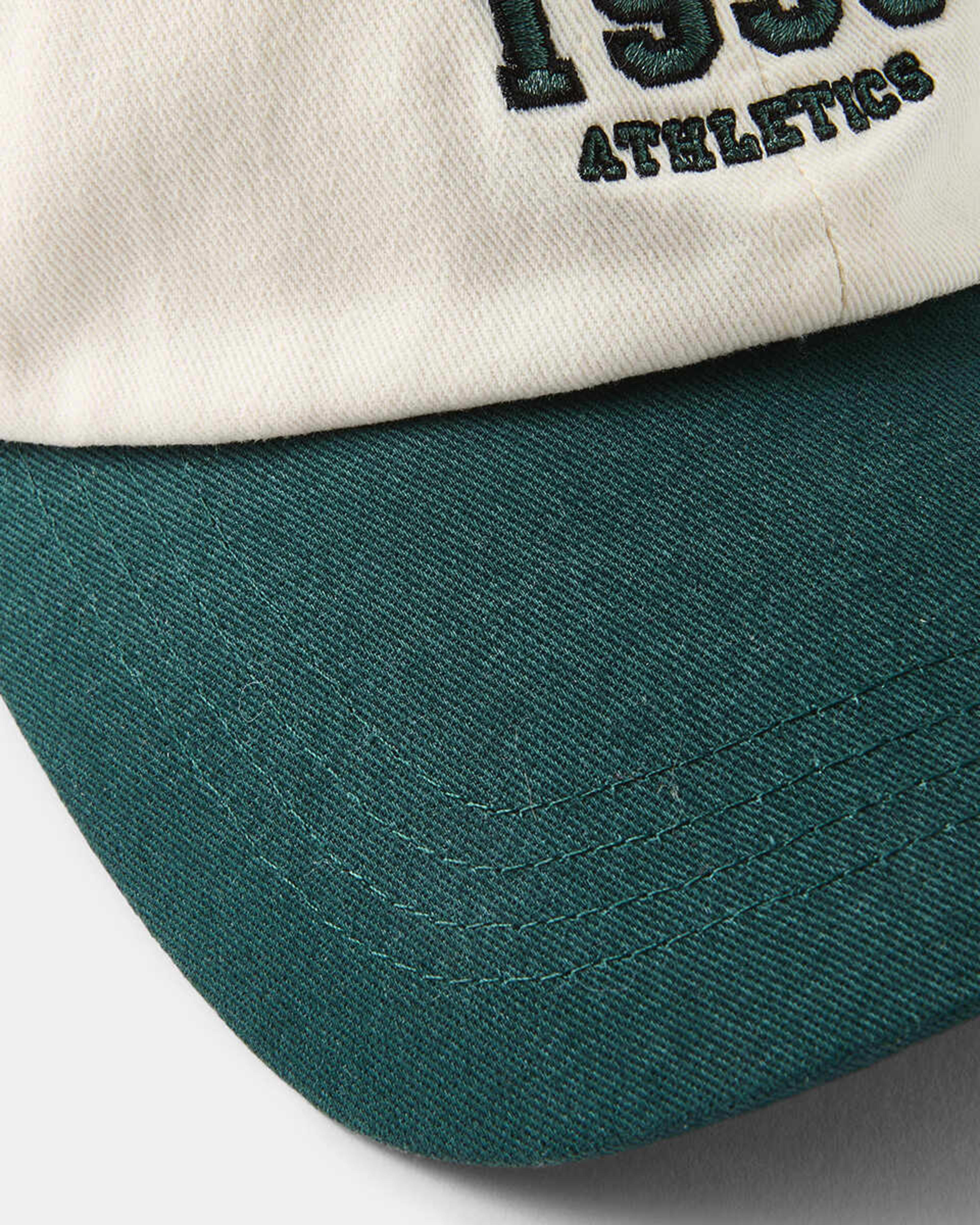 3 Unstructured Baseball Cap WHITE GREEN CAP, 3 of 4