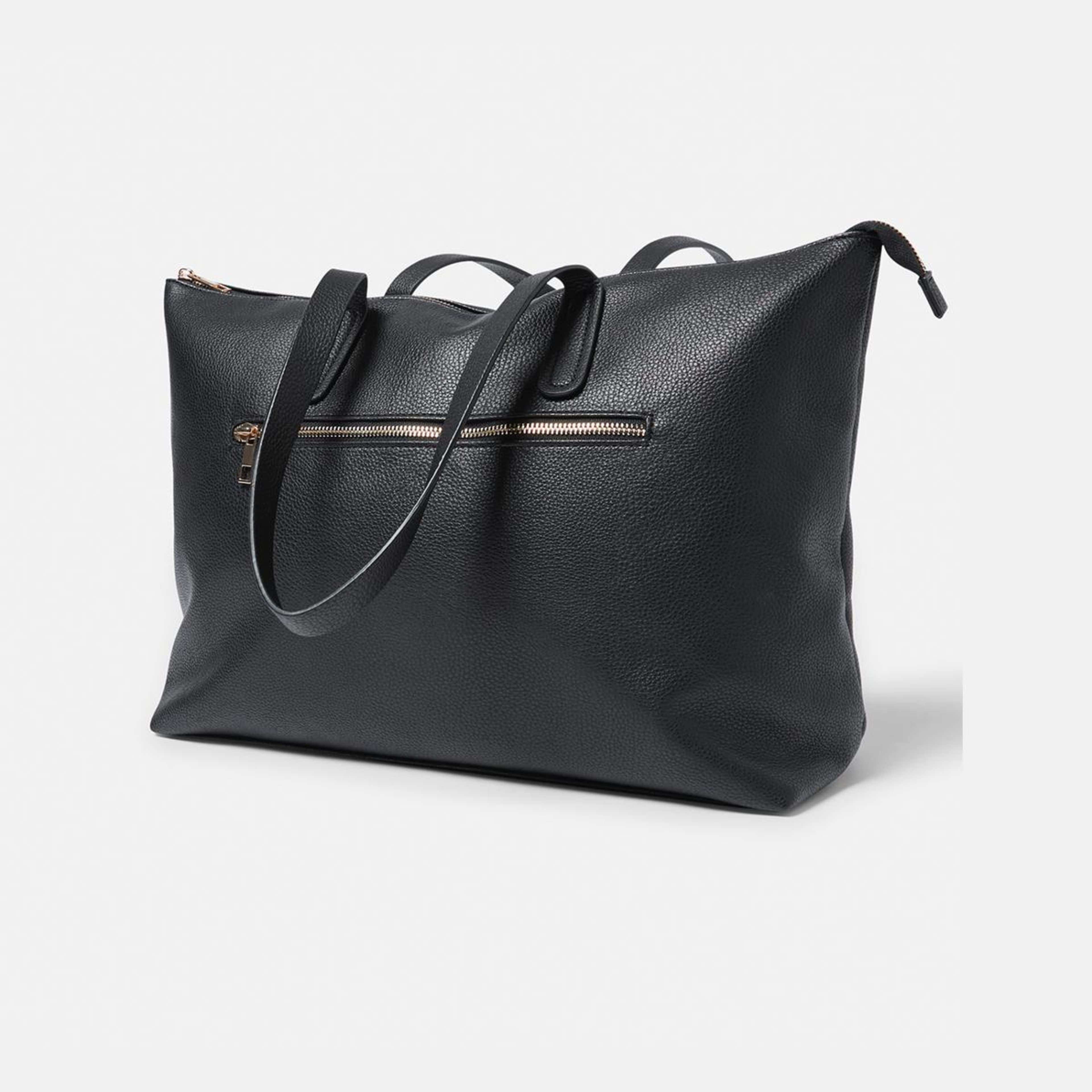 1 Zip Front Tote Bag Black, 1 of 5