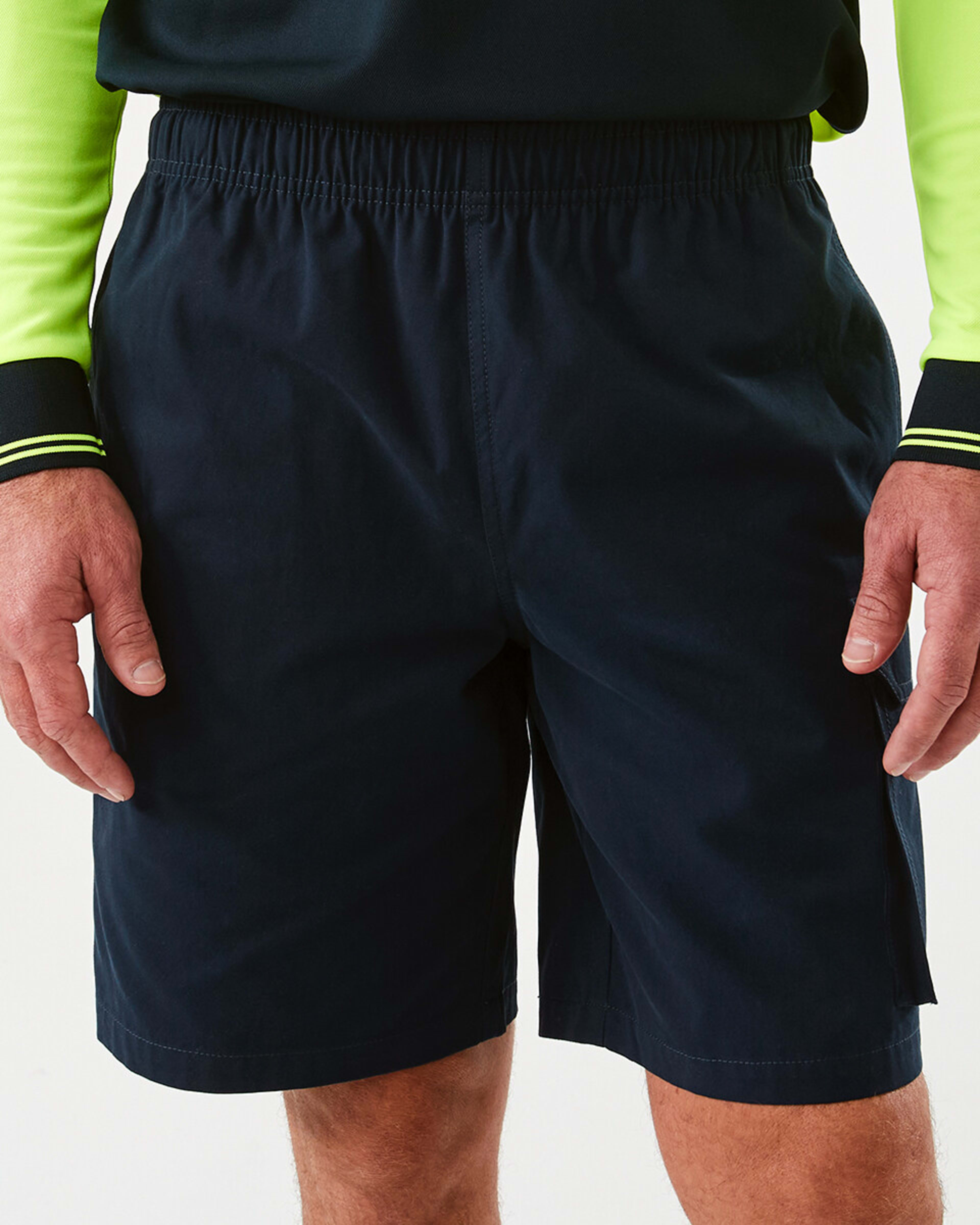 1 Workwear Elastic Waistband Industrial Shorts Sky Cptn
