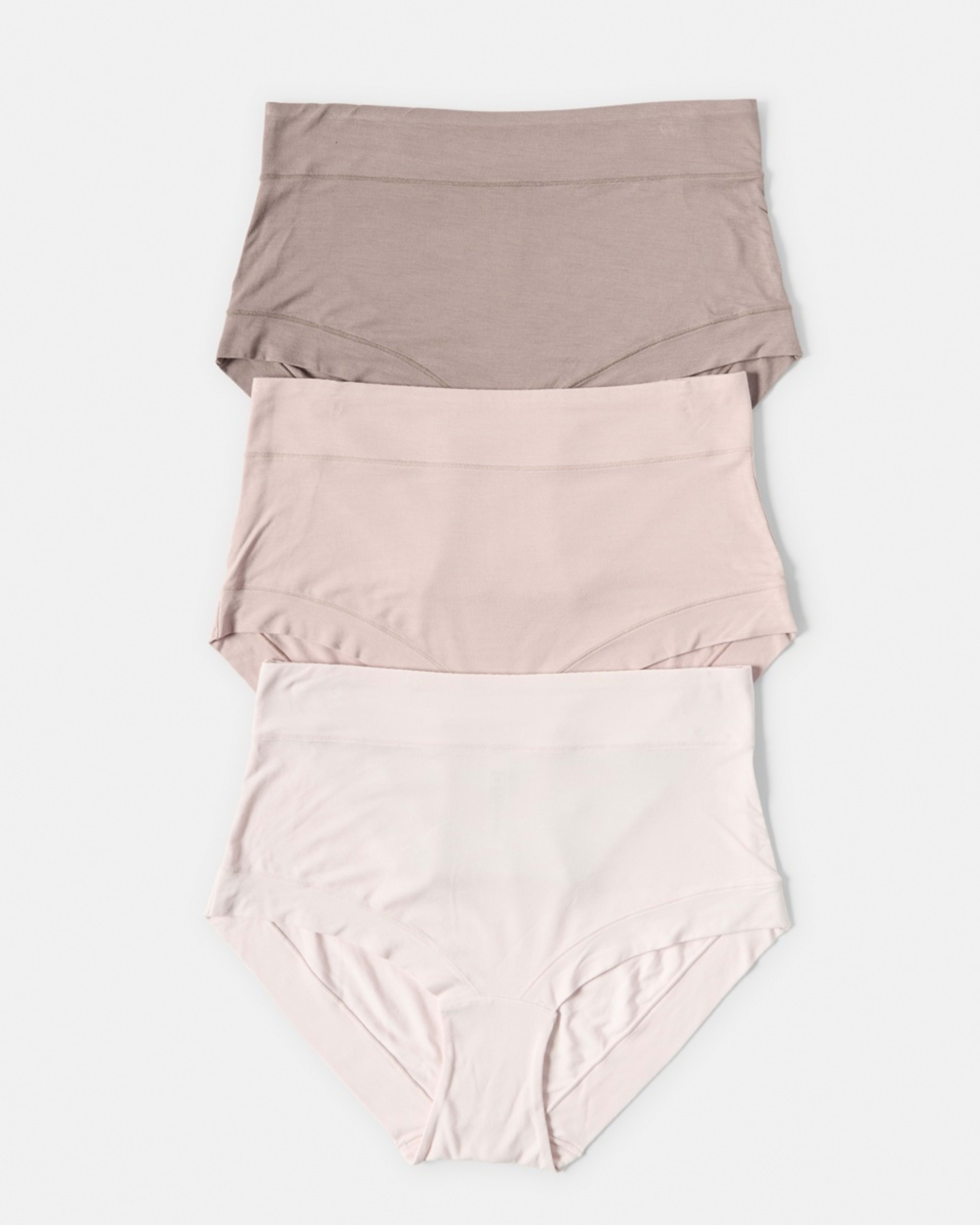 1 3 Pack Bamboo Full Briefs PINK CHALK, MISTY MAUVE, SOFT TAUPE, 1 of 8