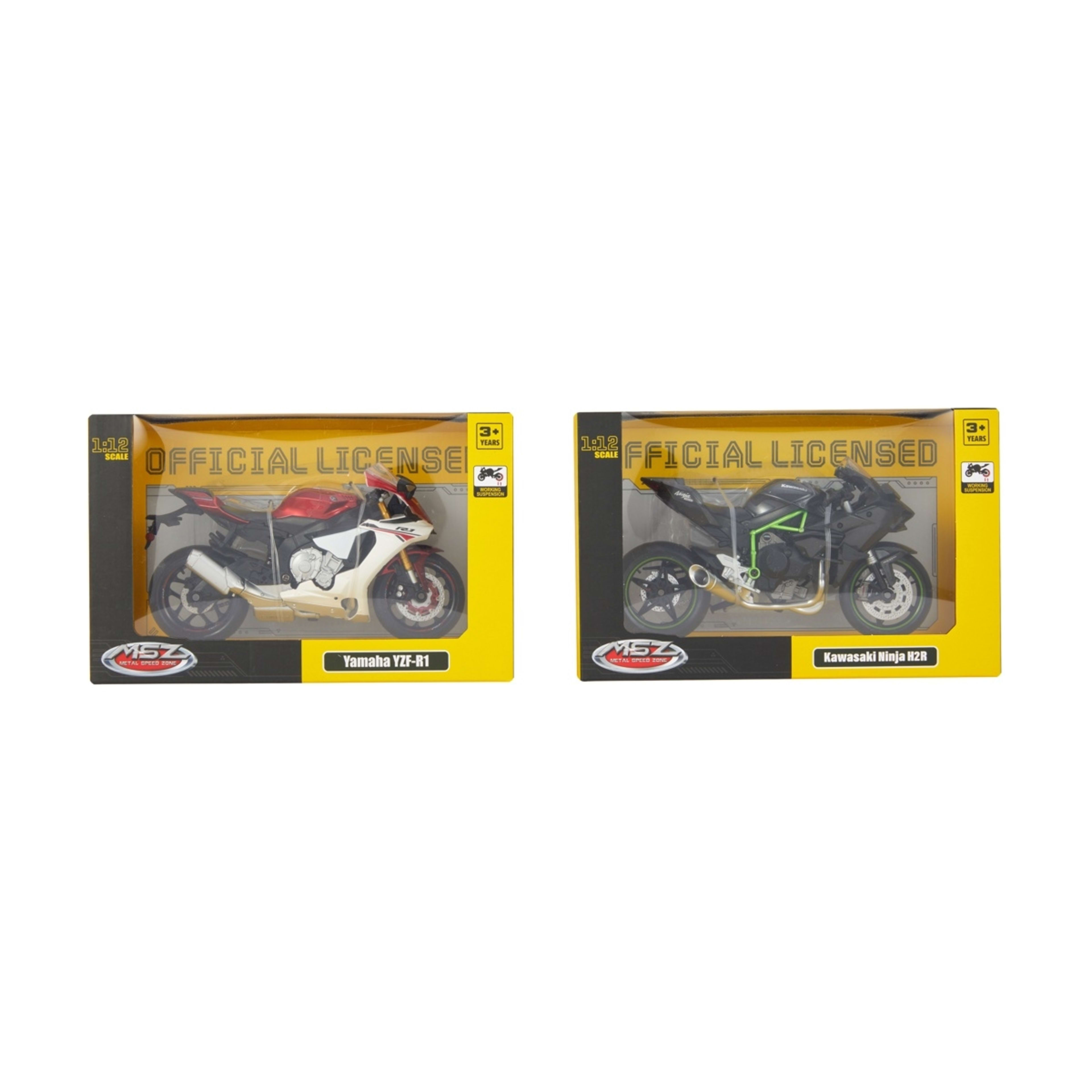 1 1:12 Scale Metal Speed Zone (MSZ) Diecast Metal Scale Motorbike - Assorted