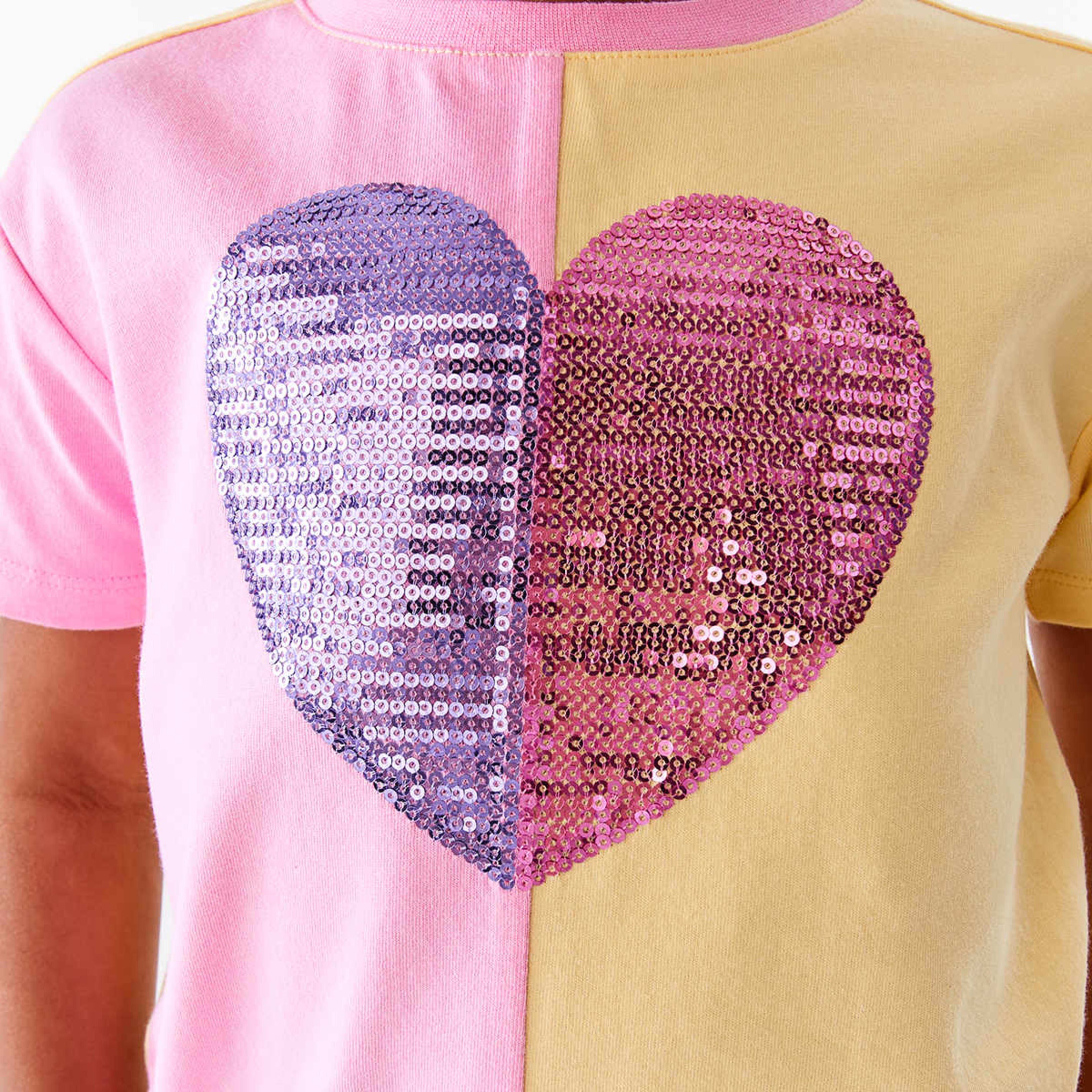 4 Colour Block Sequin T-shirt Heart, 4 of 9