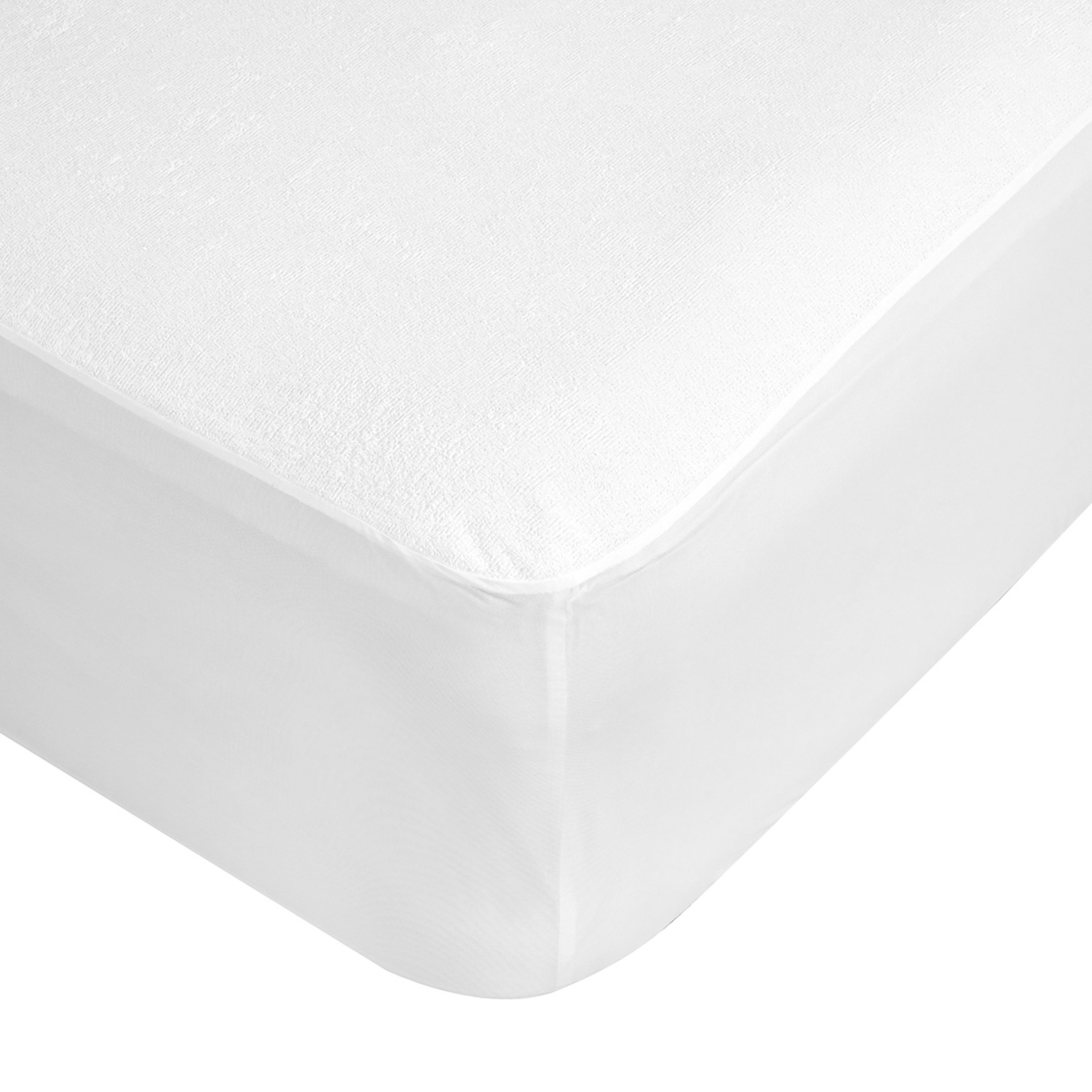 Waterproof Fitted Mattress Protector - King Single Bed, White - Kmart