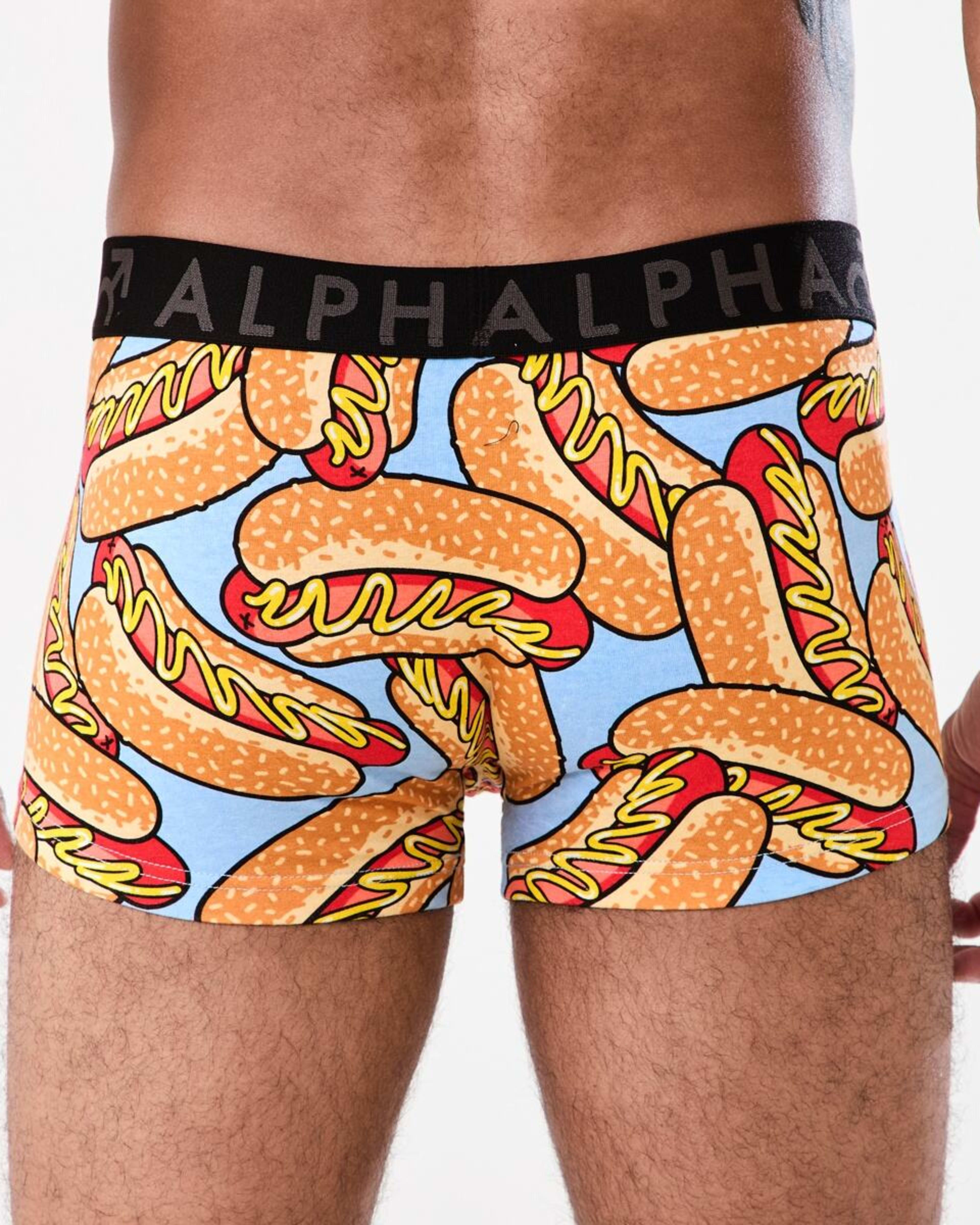6 3 Pack Print Plain Trunks HOT DOGGETY, 6 of 8