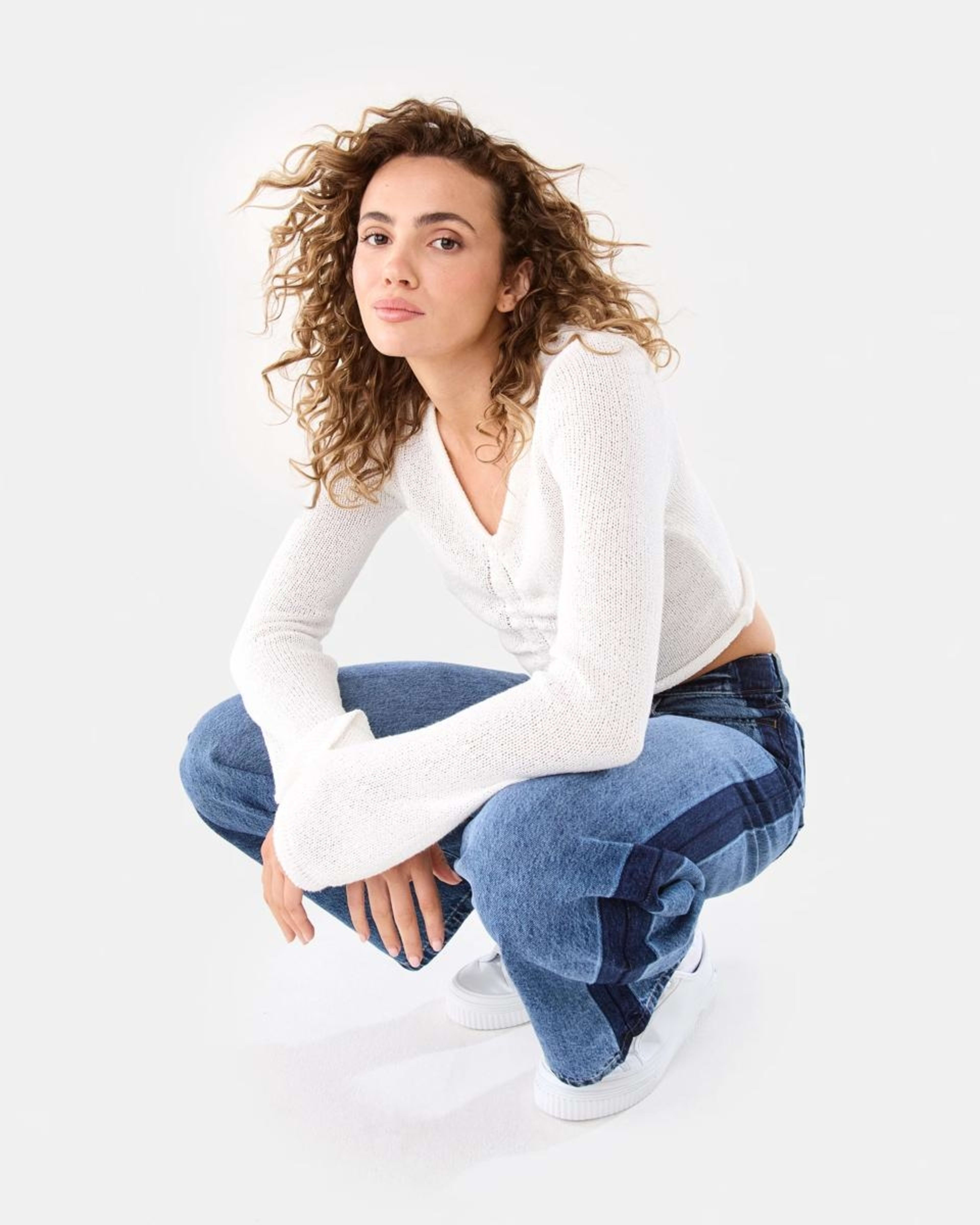 8 Ruched Long Sleeve Jumper WHITE, 8 of 10