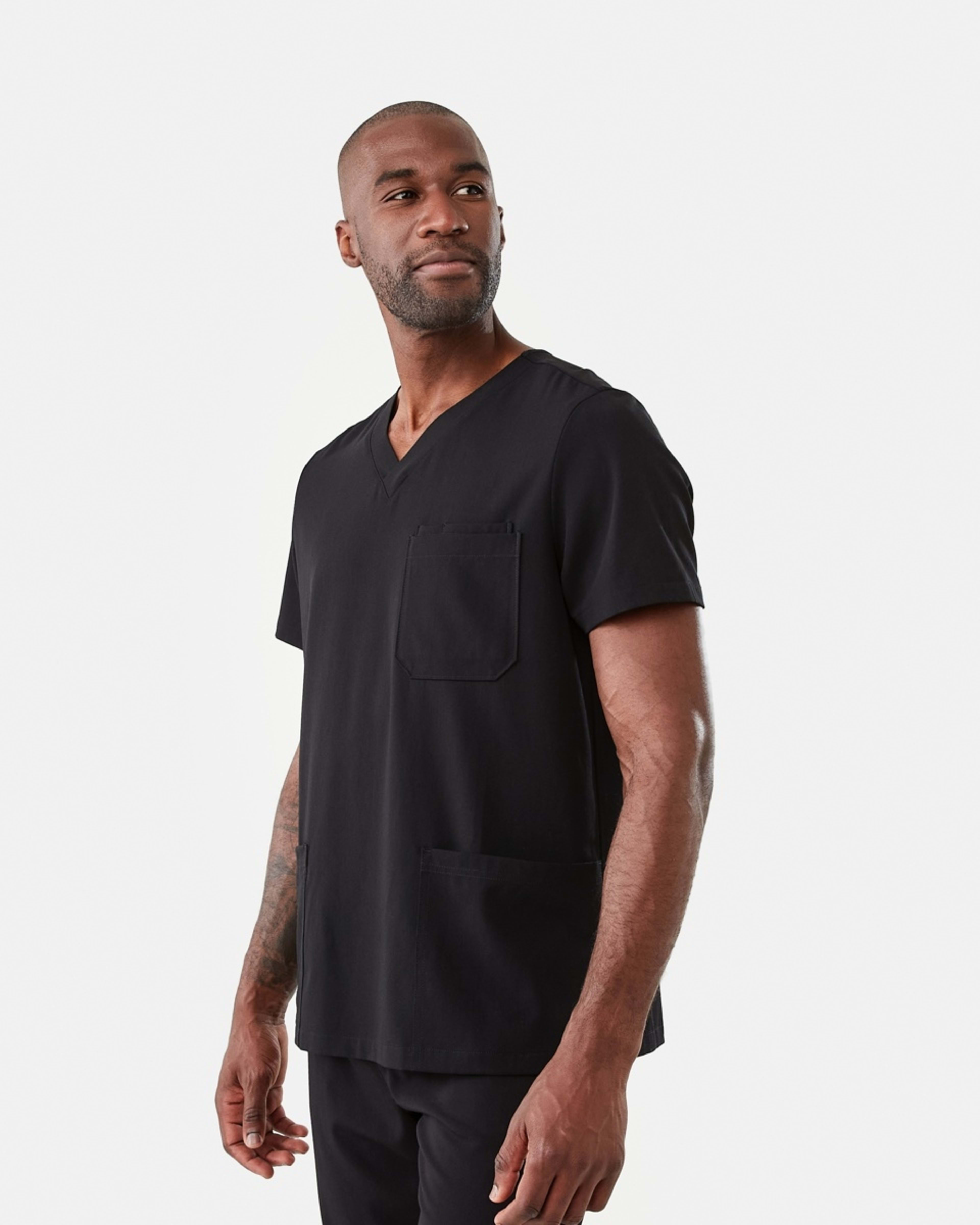 2 Work Short Sleeve Scrub Top BLACK, 2 of 8