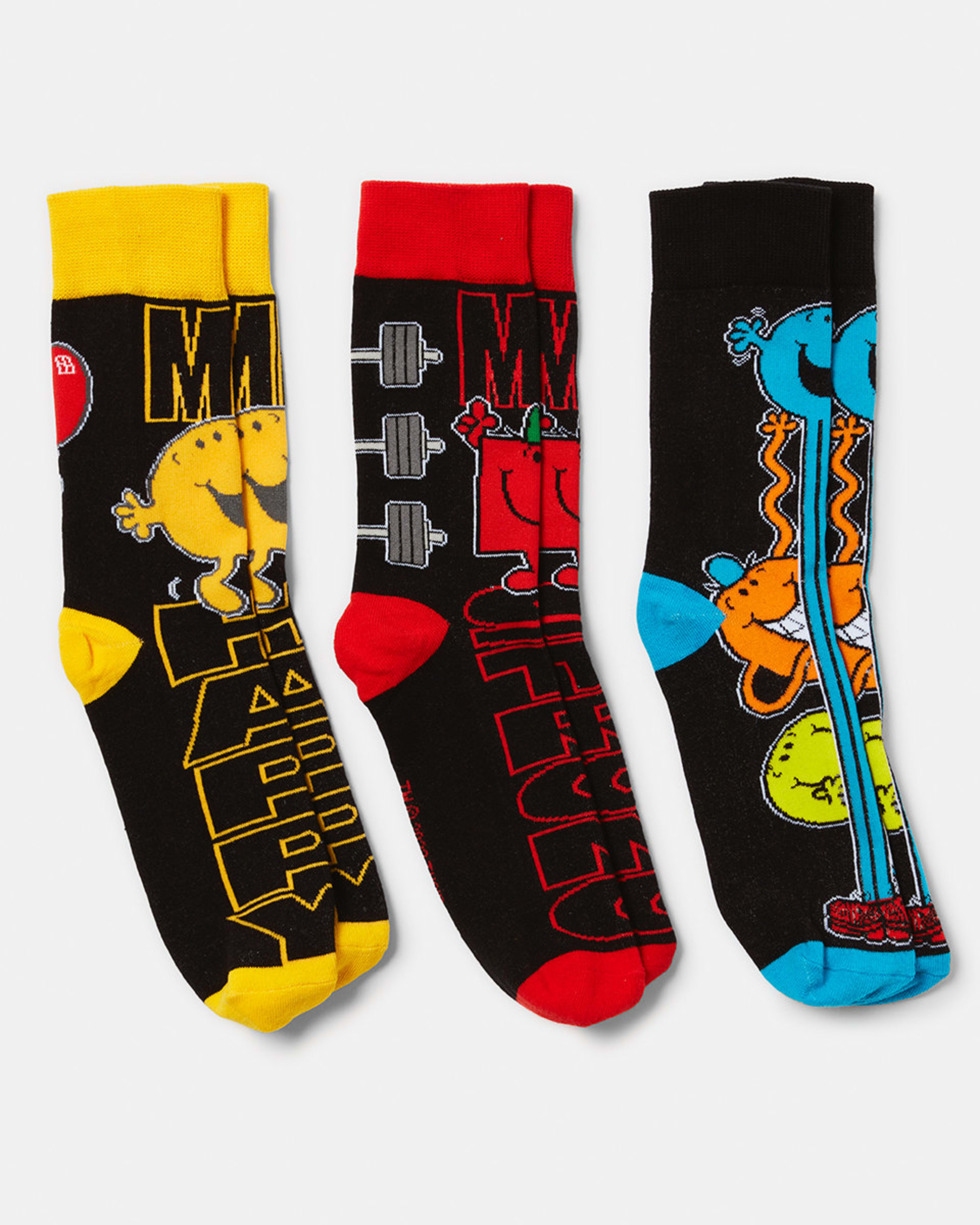 3 Pack Mr. Men License Socks Kmart