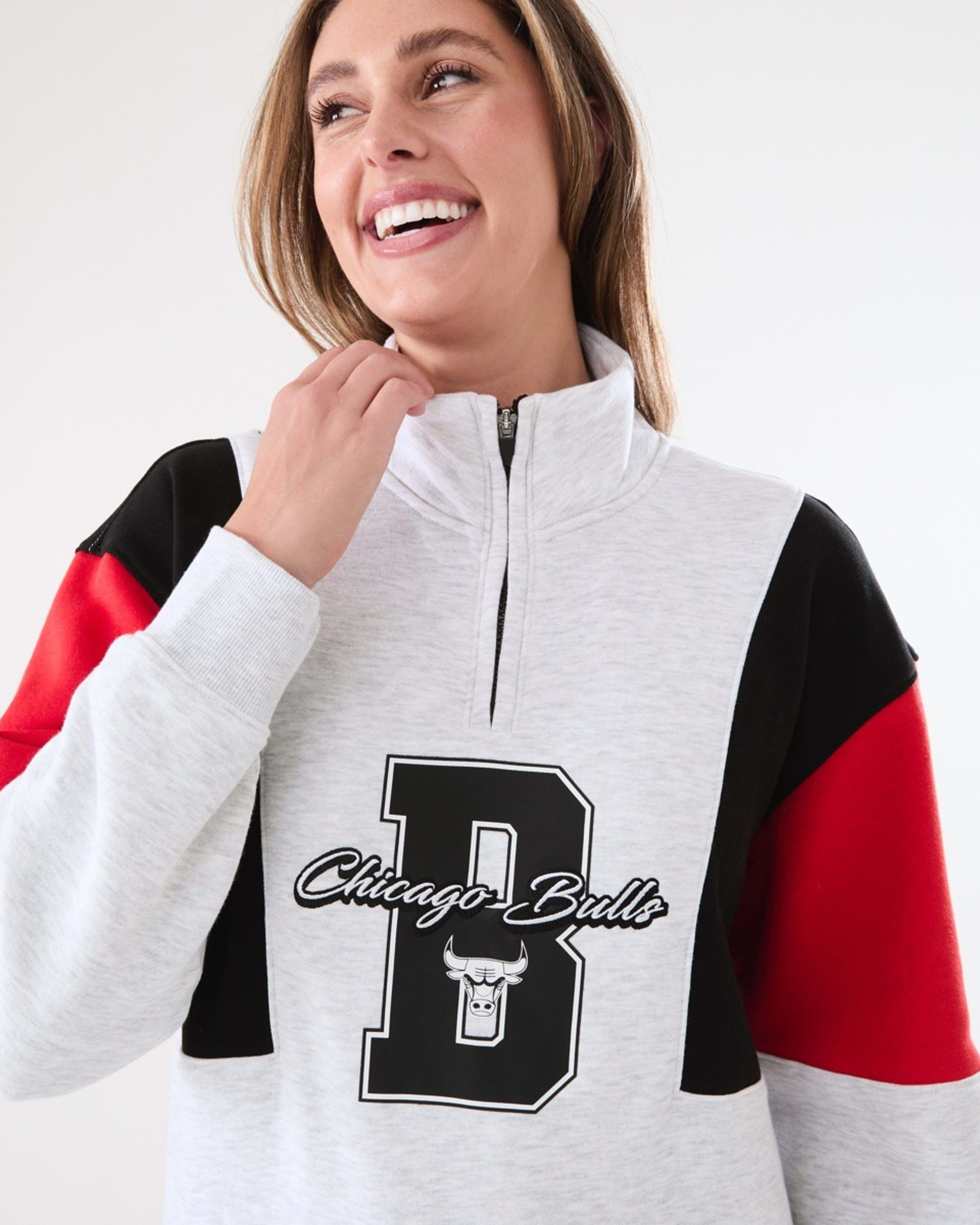 4 Official NBA Adult Lounge Quarter Zip Top Bulls 7c3x, 4 of 6