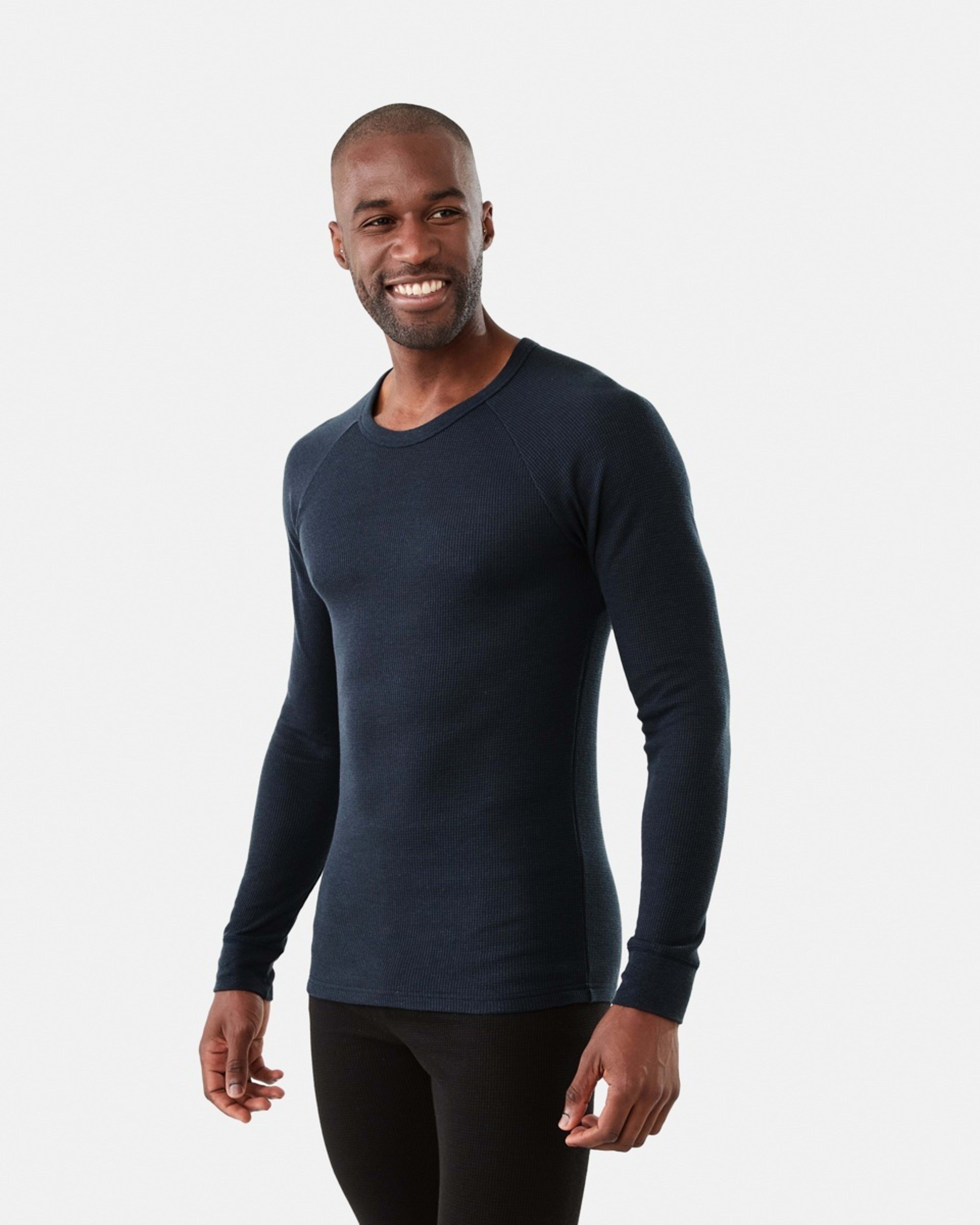 2 Long Sleeve Mini Waffle Thermal Top Blue Nights, 2 of 5