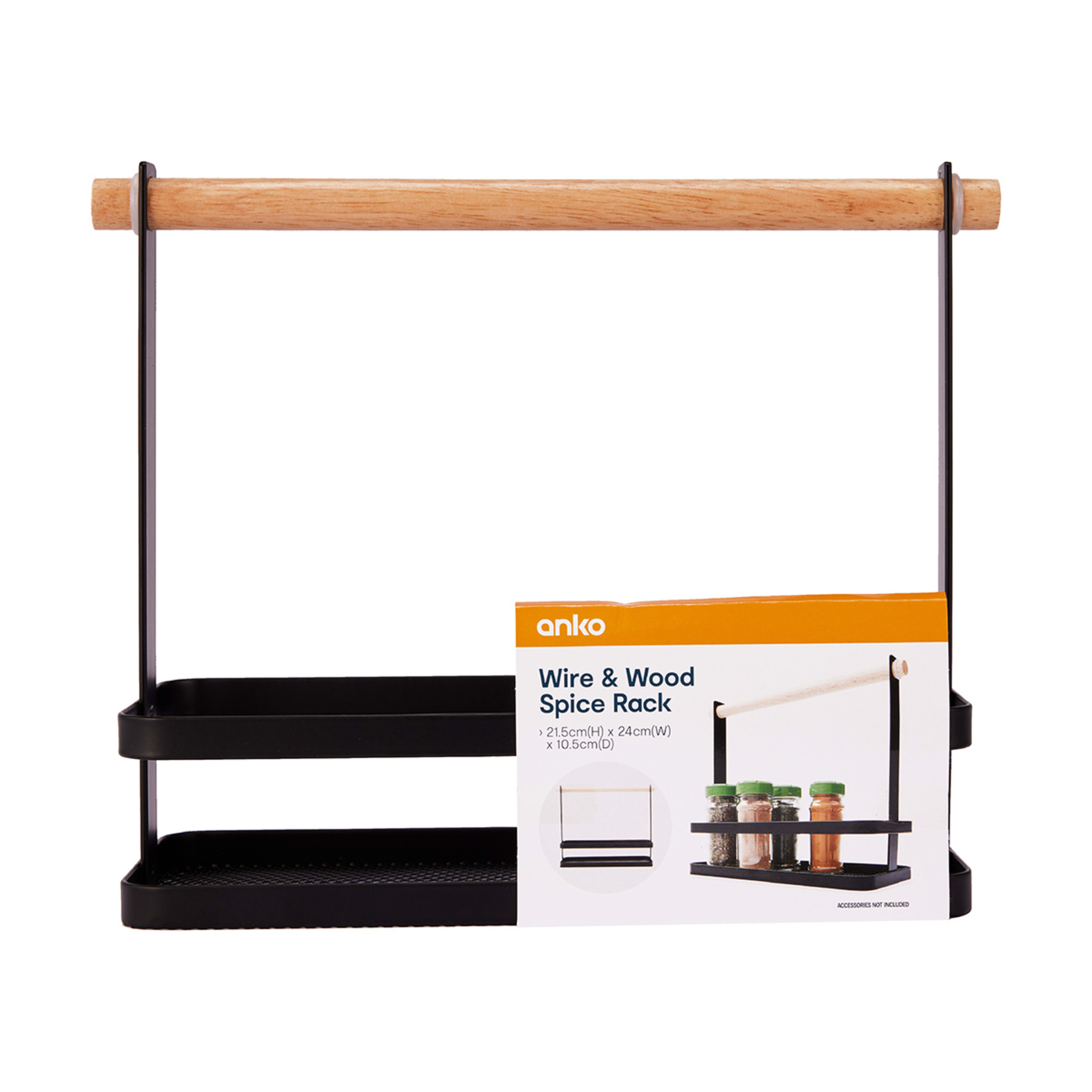 Wire and Wood Spice Rack Kmart
