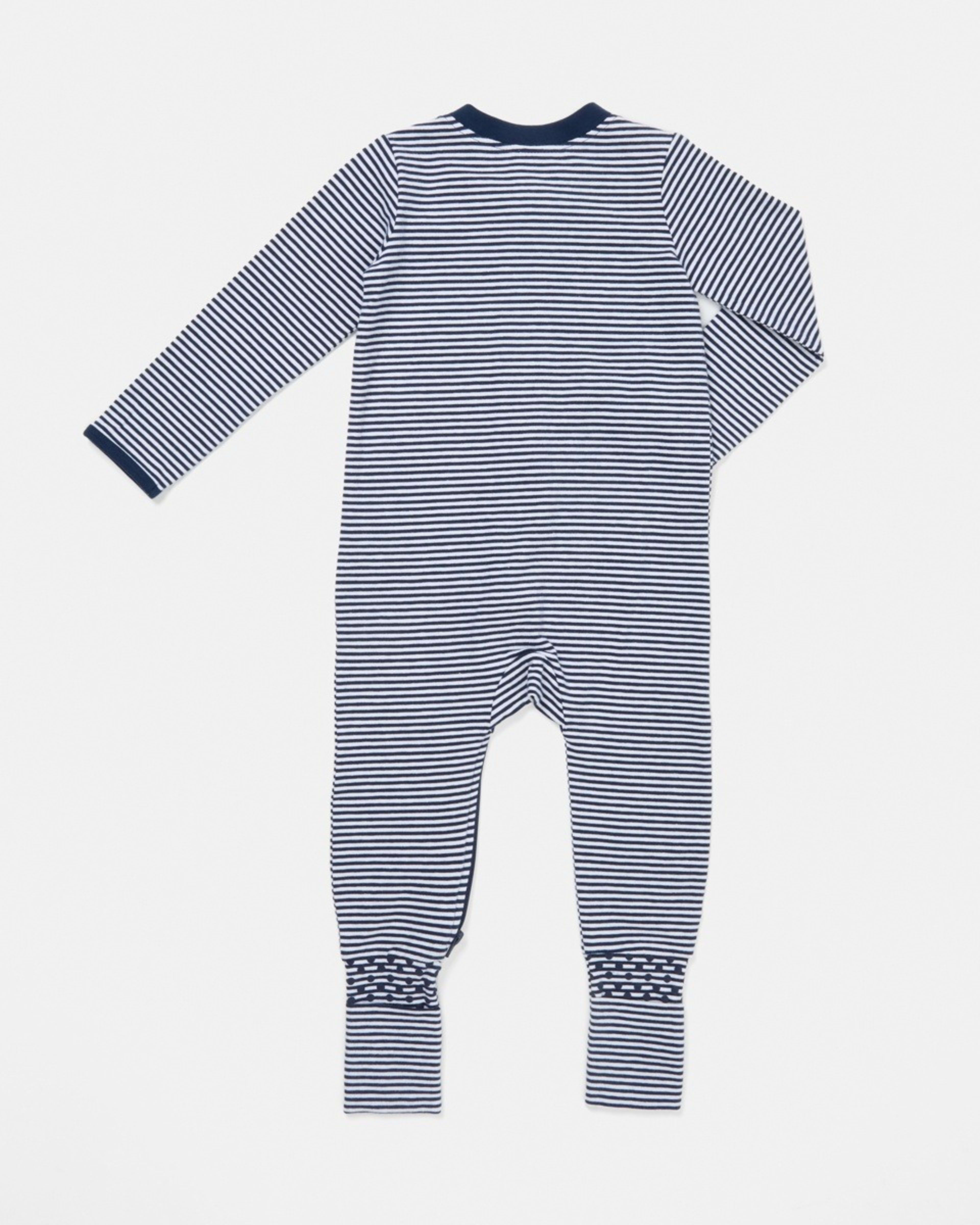 2 Turn Cuff Coverall Nvy Stripe, 2 of 4