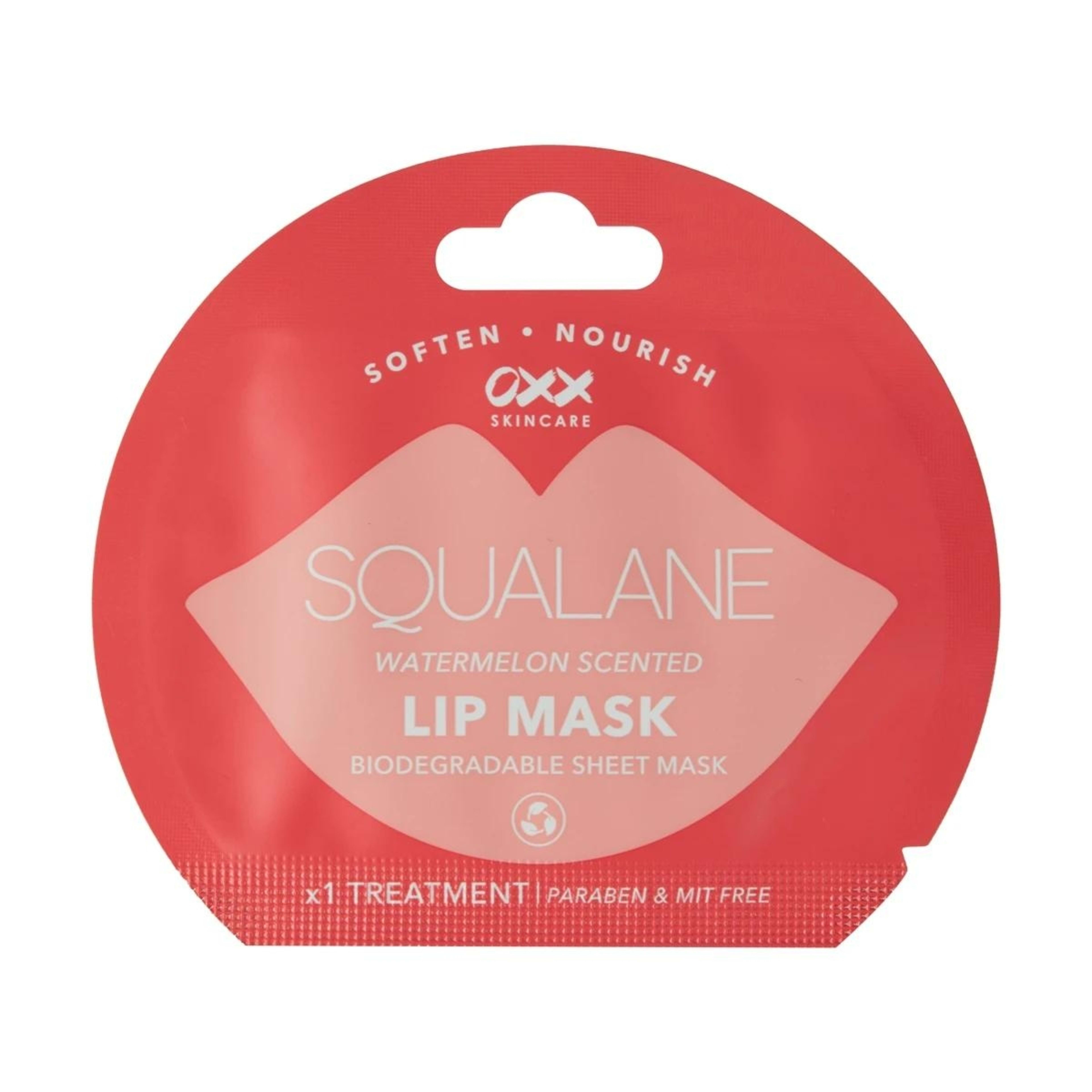 1 OXX Skincare Lip Sheet Mask - Squalane & Watermelon Scented
