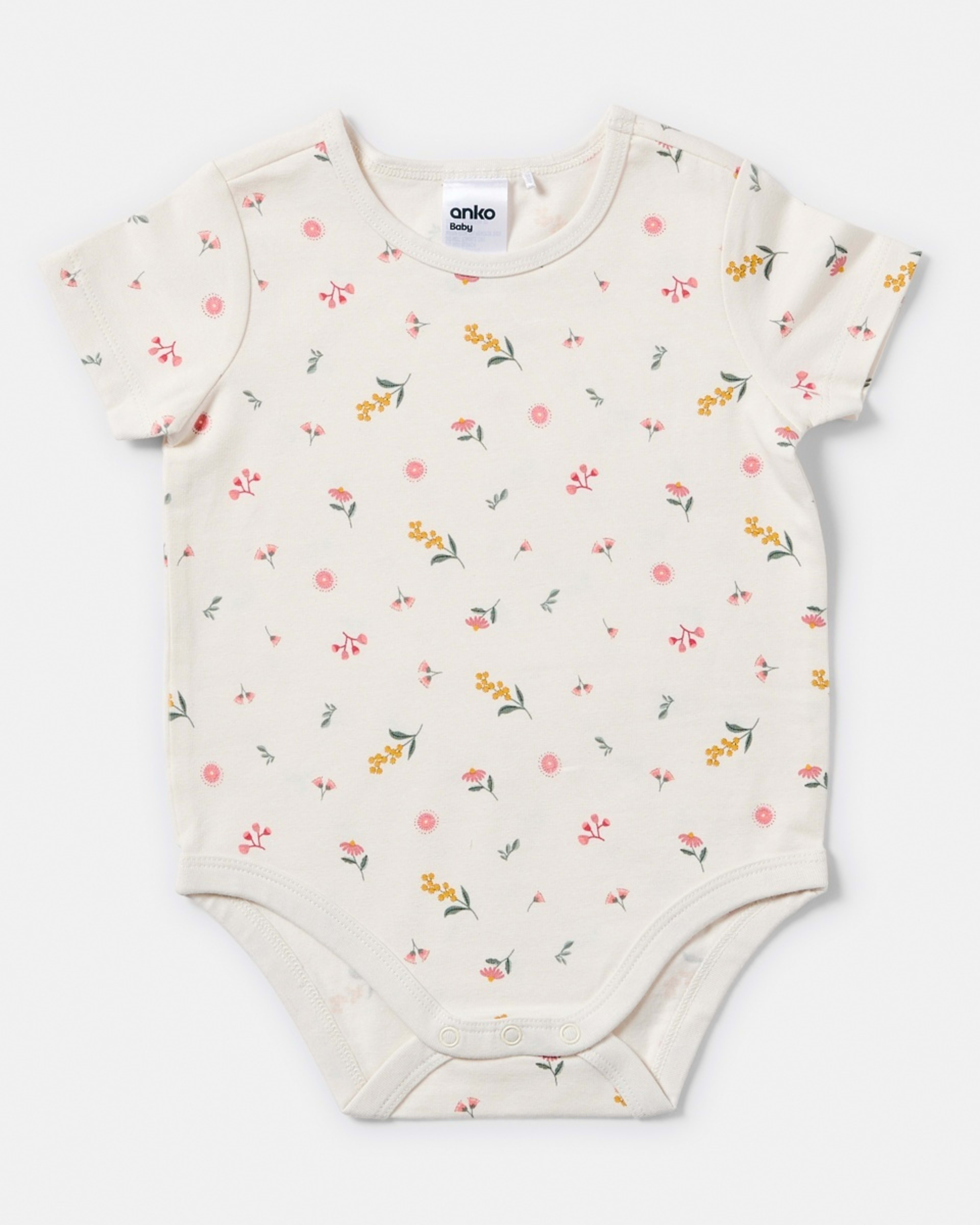 3 3 Pack Short Sleeve Print Bodysuits NATIVE FLORAL, 3 of 8
