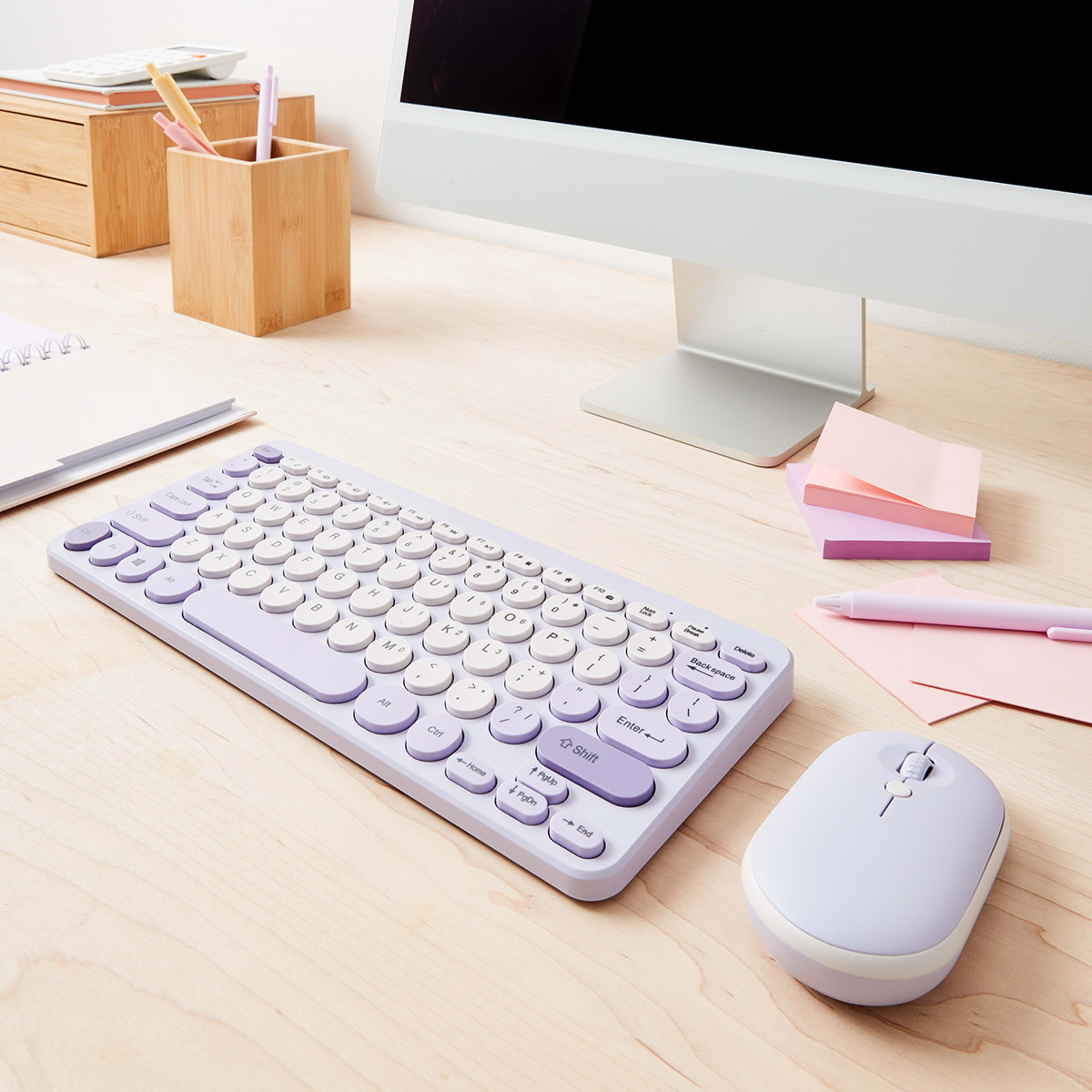 1 Wireless Keyboard and Mouse - Lavendar