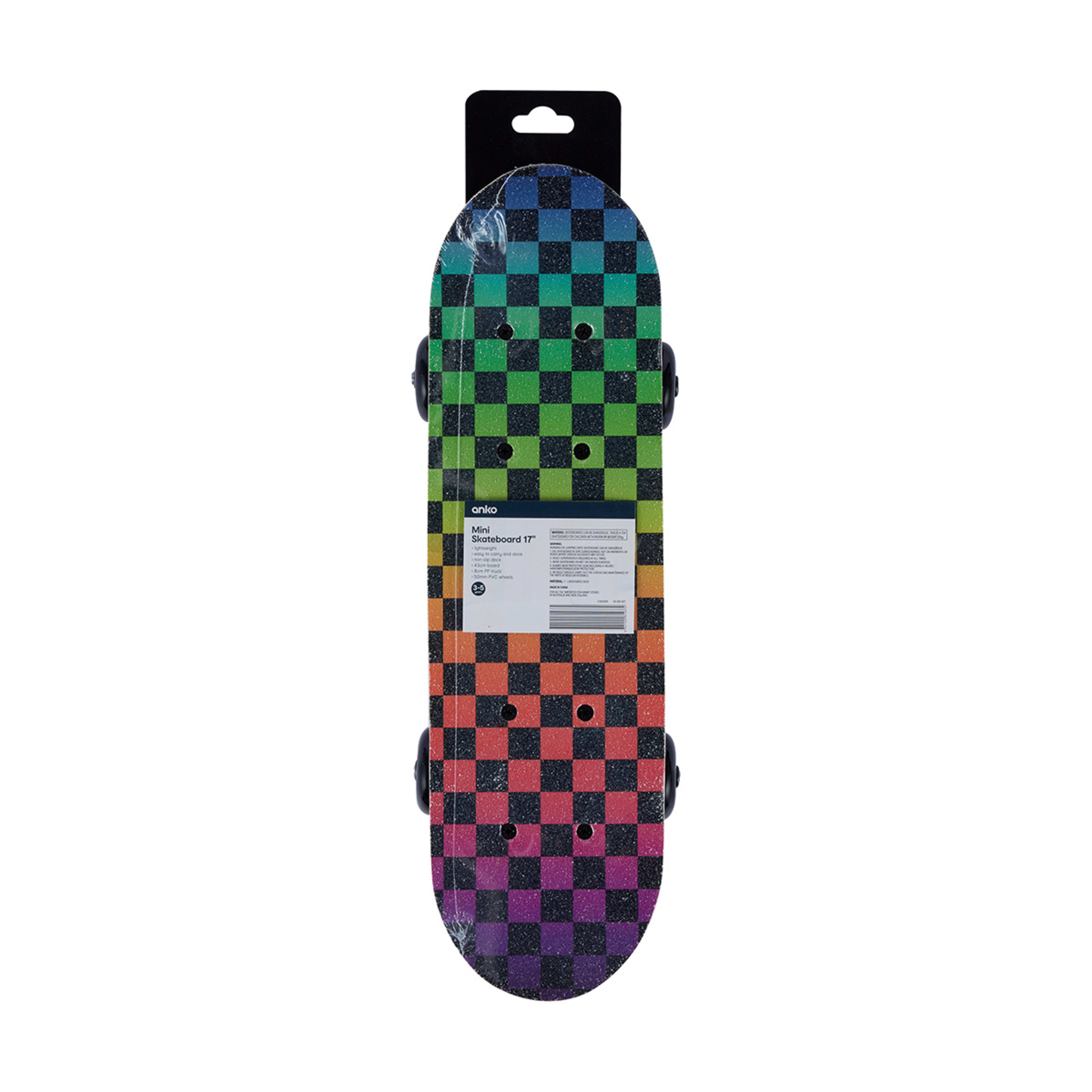 17in. Mini Skateboard Checkered Kmart