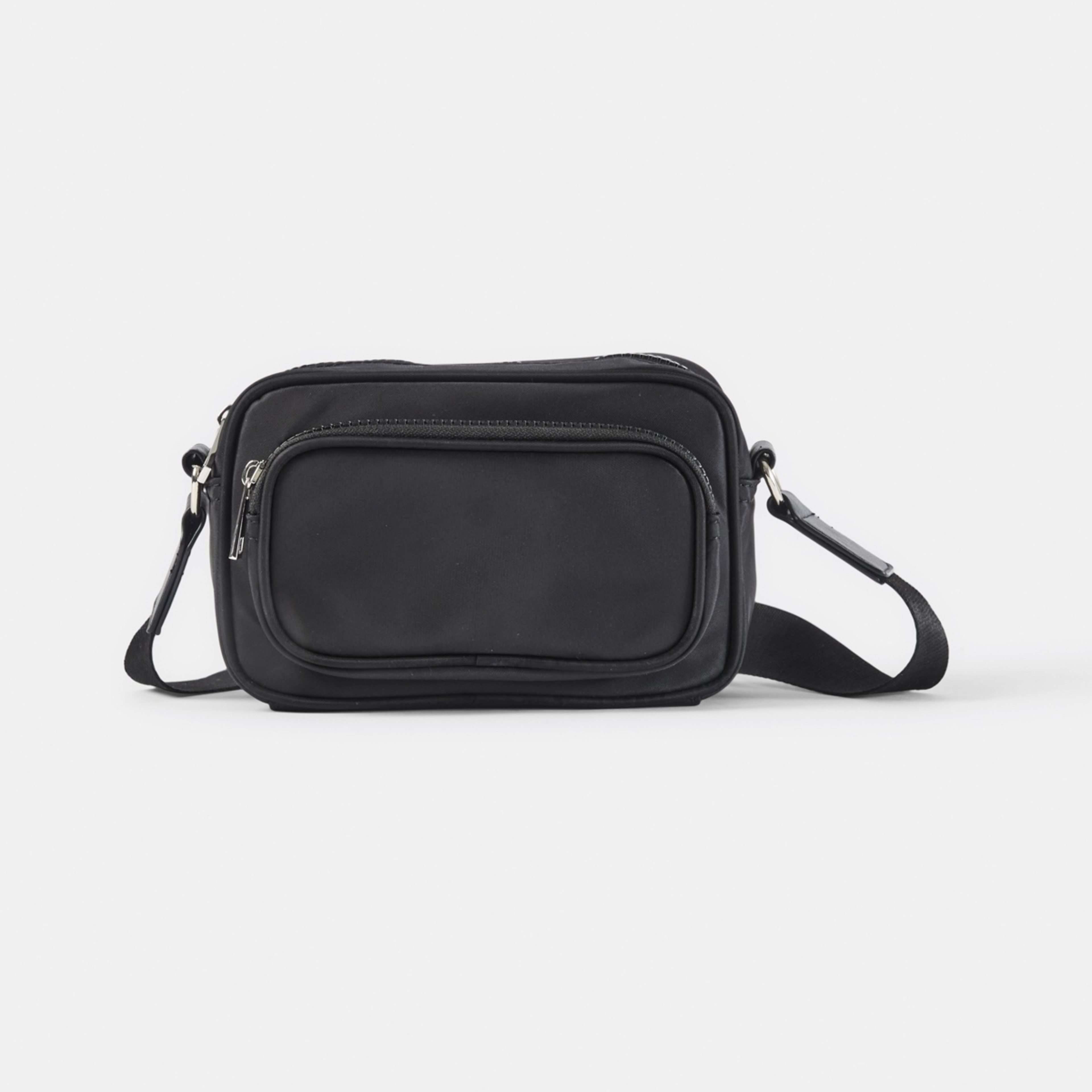 1 Double Pocket Crossbody Bag Black, 1 of 5