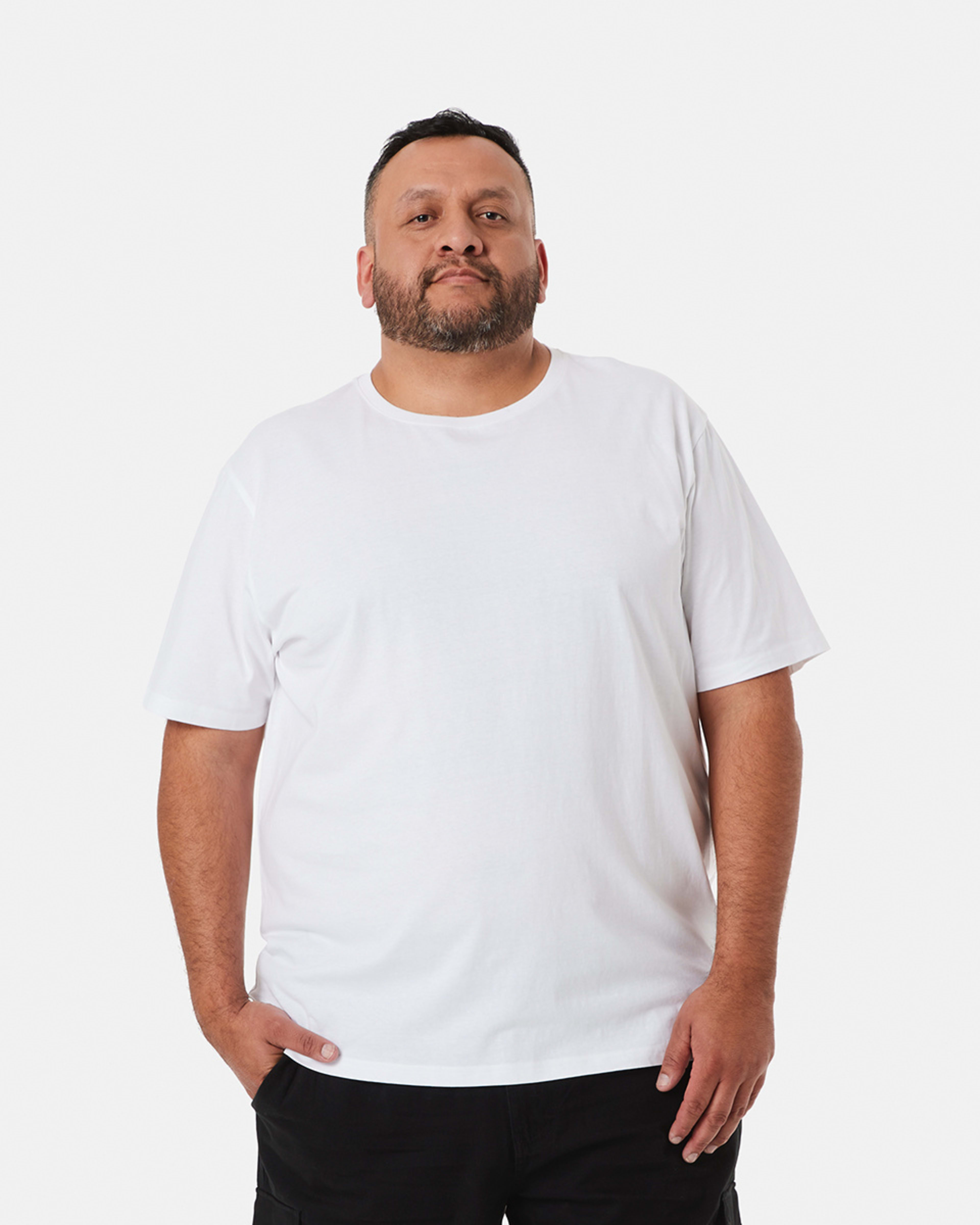 1 Men's Larger Size Basic Short Sleeve T-shirt White, 1 of 7