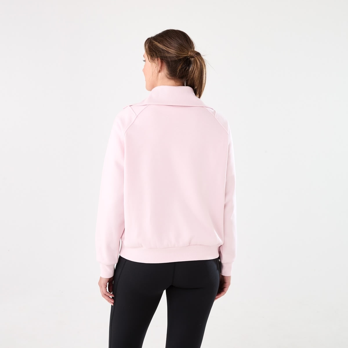 TYPESERVICE ♥ Pleated Fleece Long Jumper /追跡付 Women Quarter Zip Pullover Long Sleeve Fleece Half Zip