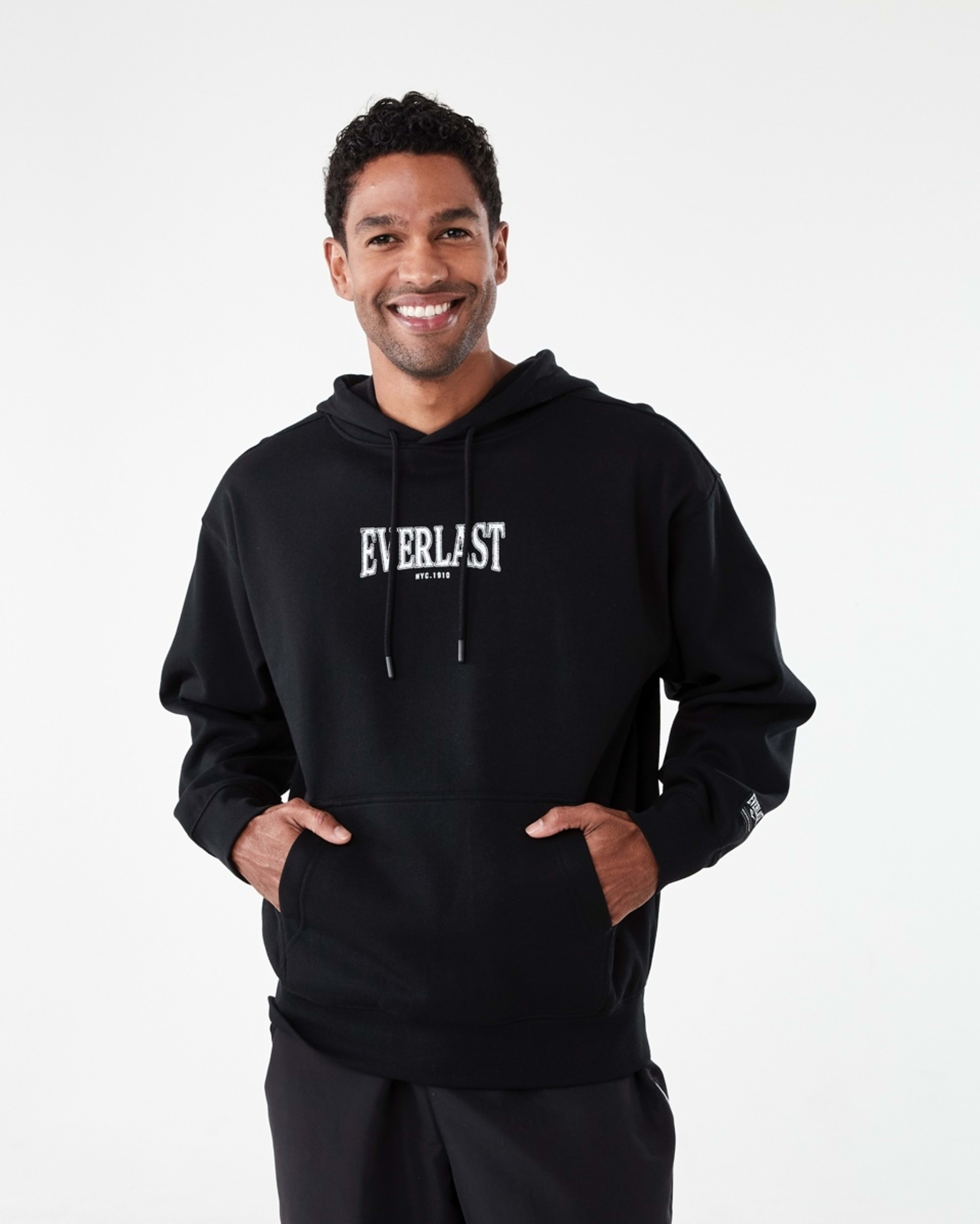 1 Everlast Mens Oversized Hoodie EVERLAST BLACK, 1 of 9