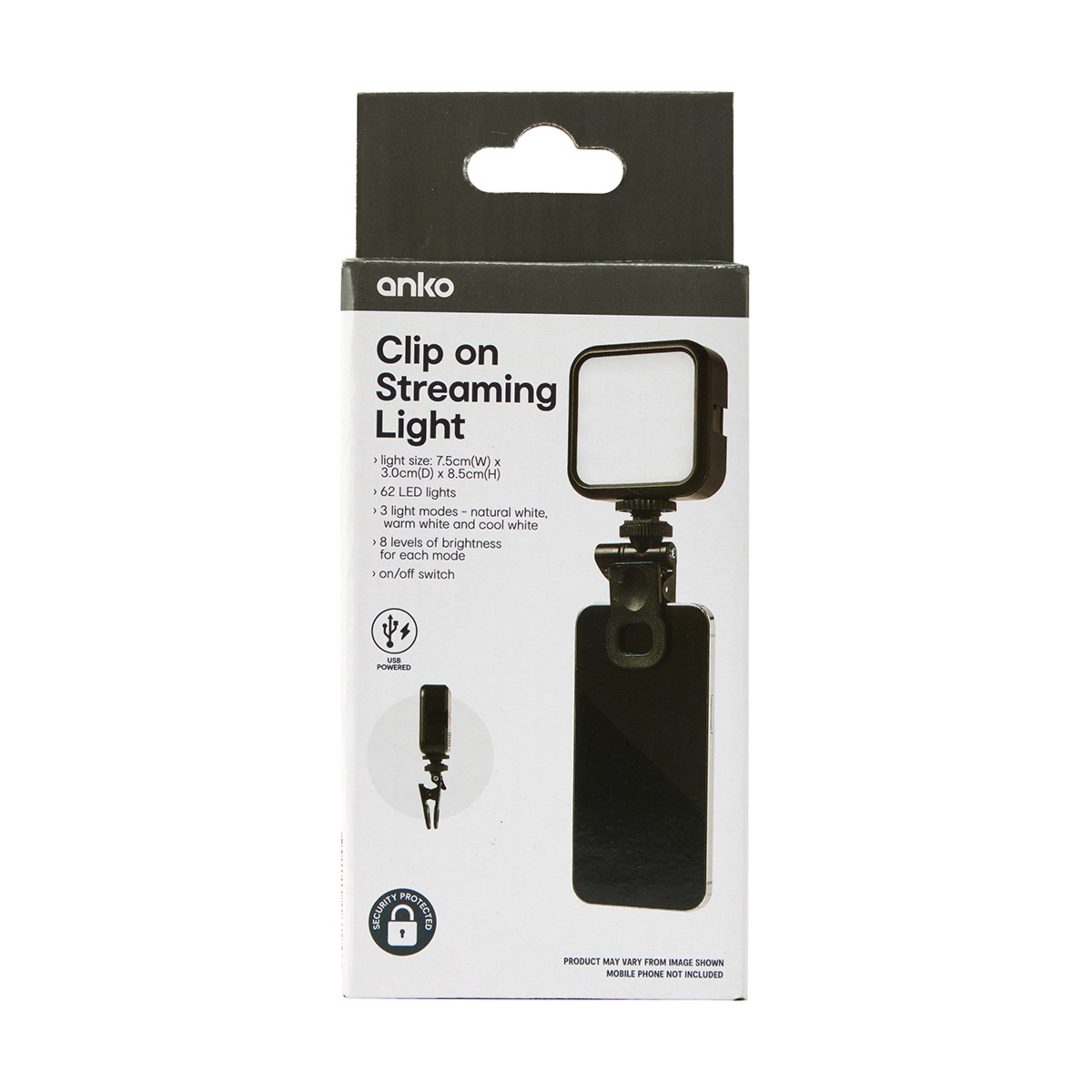 10 Clip-On Streaming Light - Black, 10 of 10