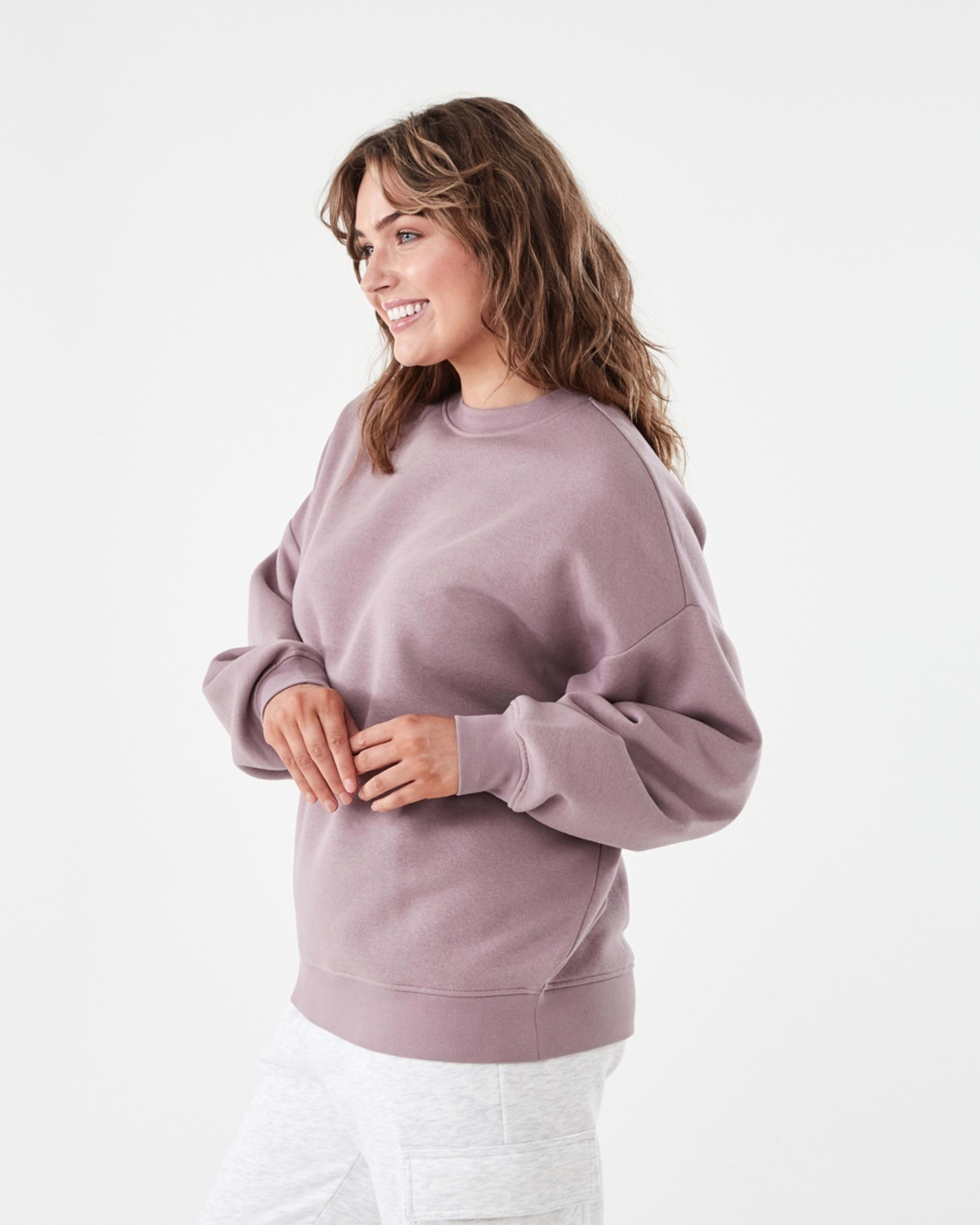 2 Oversized Crew Neck Sweatshirt Mauve, 2 of 5