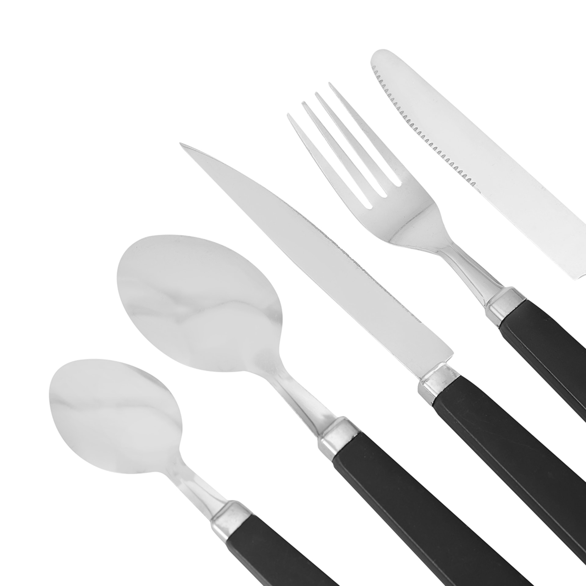 Black 30 Piece Cutlery Set with Caddy Kmart