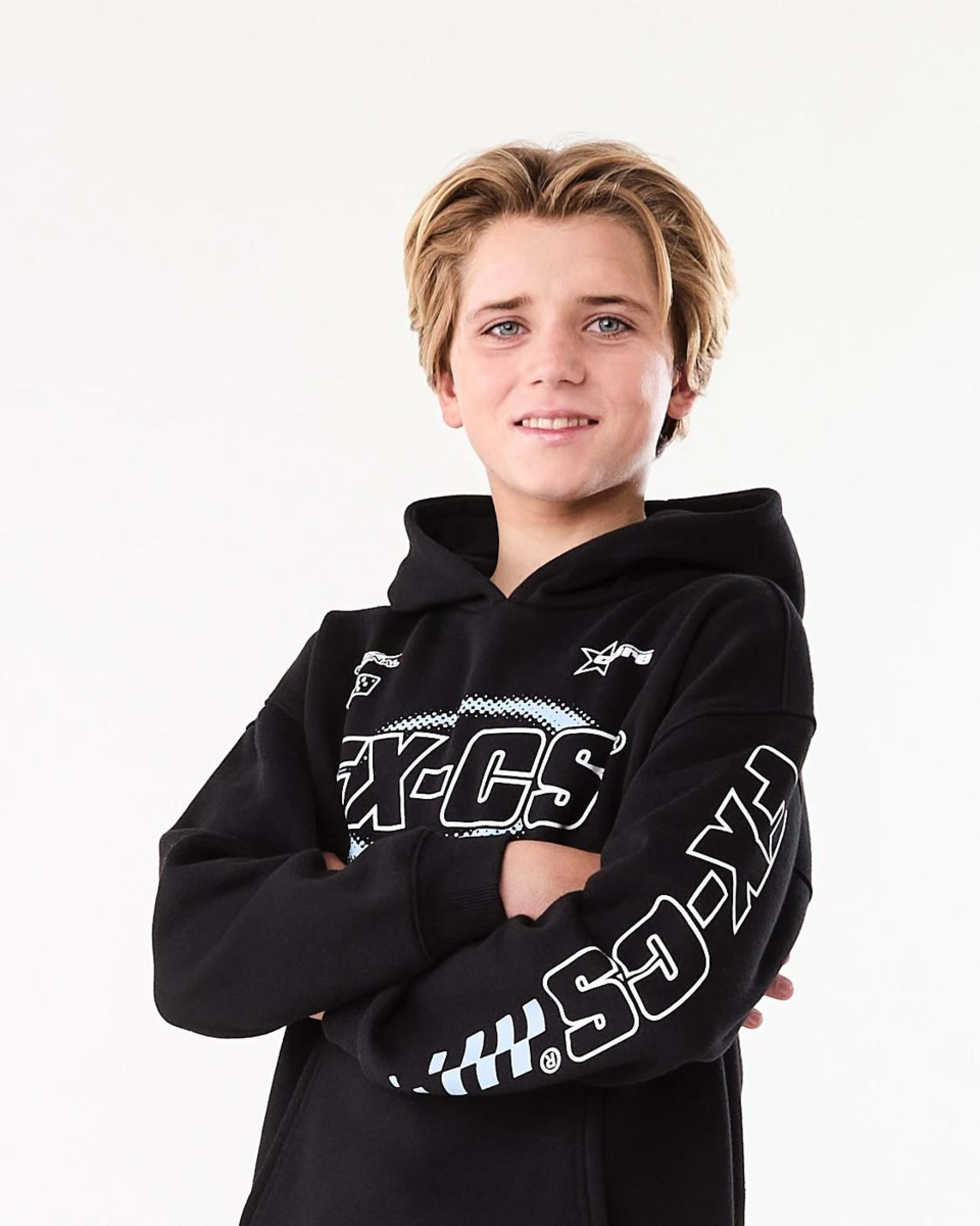 3 Oversized Print Hoodie Blk Slogan, 3 of 8