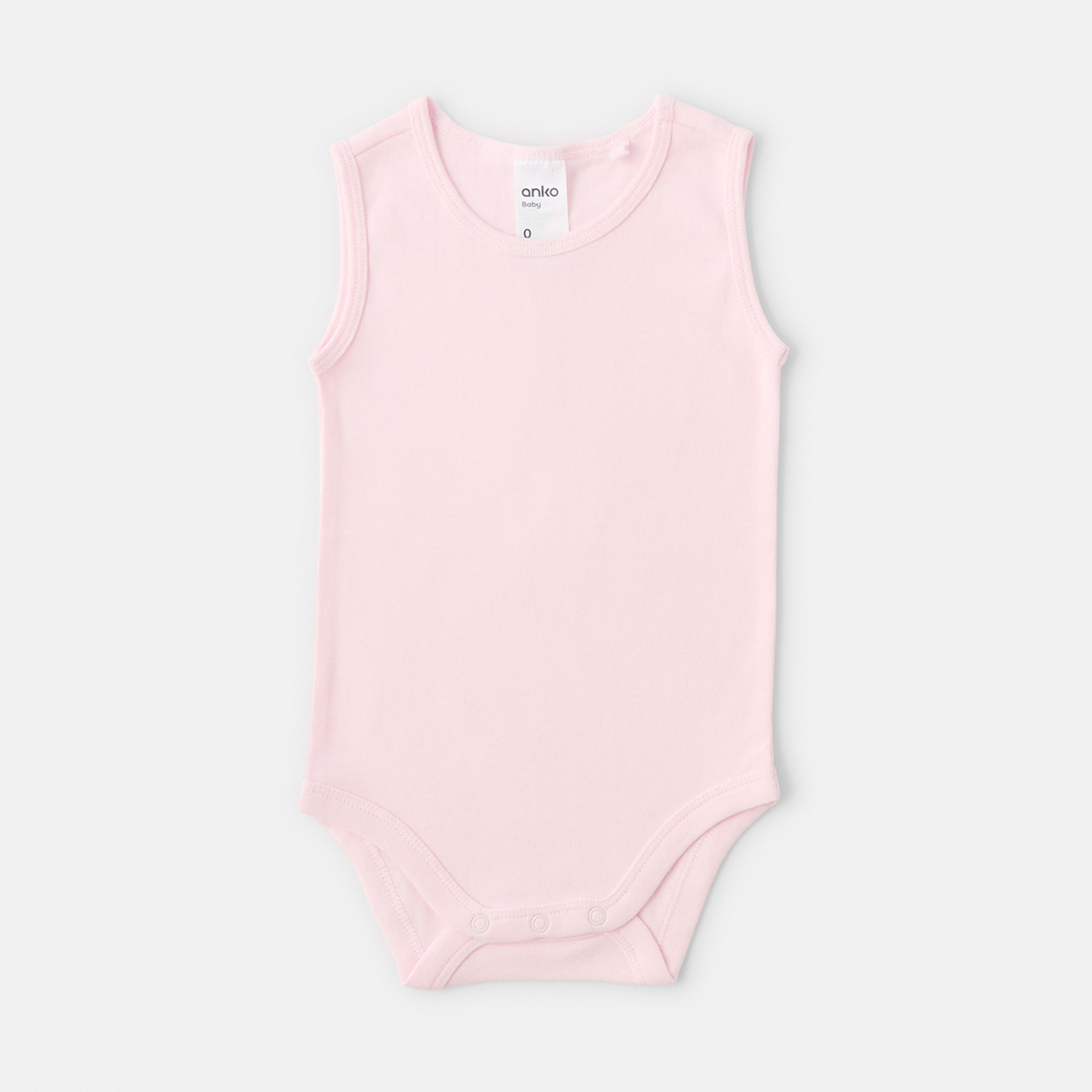 3 2 Pack Sleeveless Bodysuits Pink And White Marle, 3 of 6