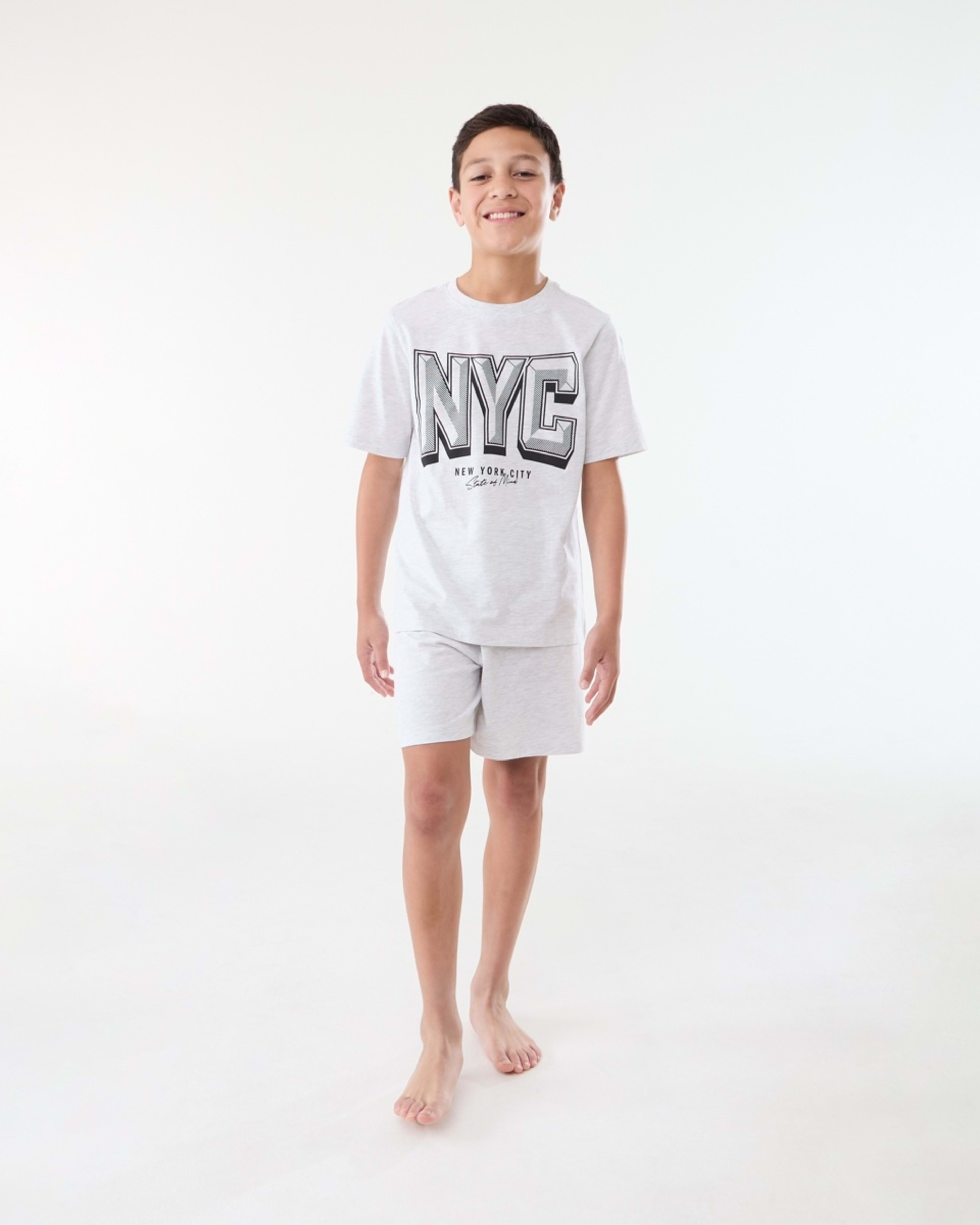 1 Short Sleeve Top Knit Pyjama Set WHITE MARLE NYC, 1 of 6