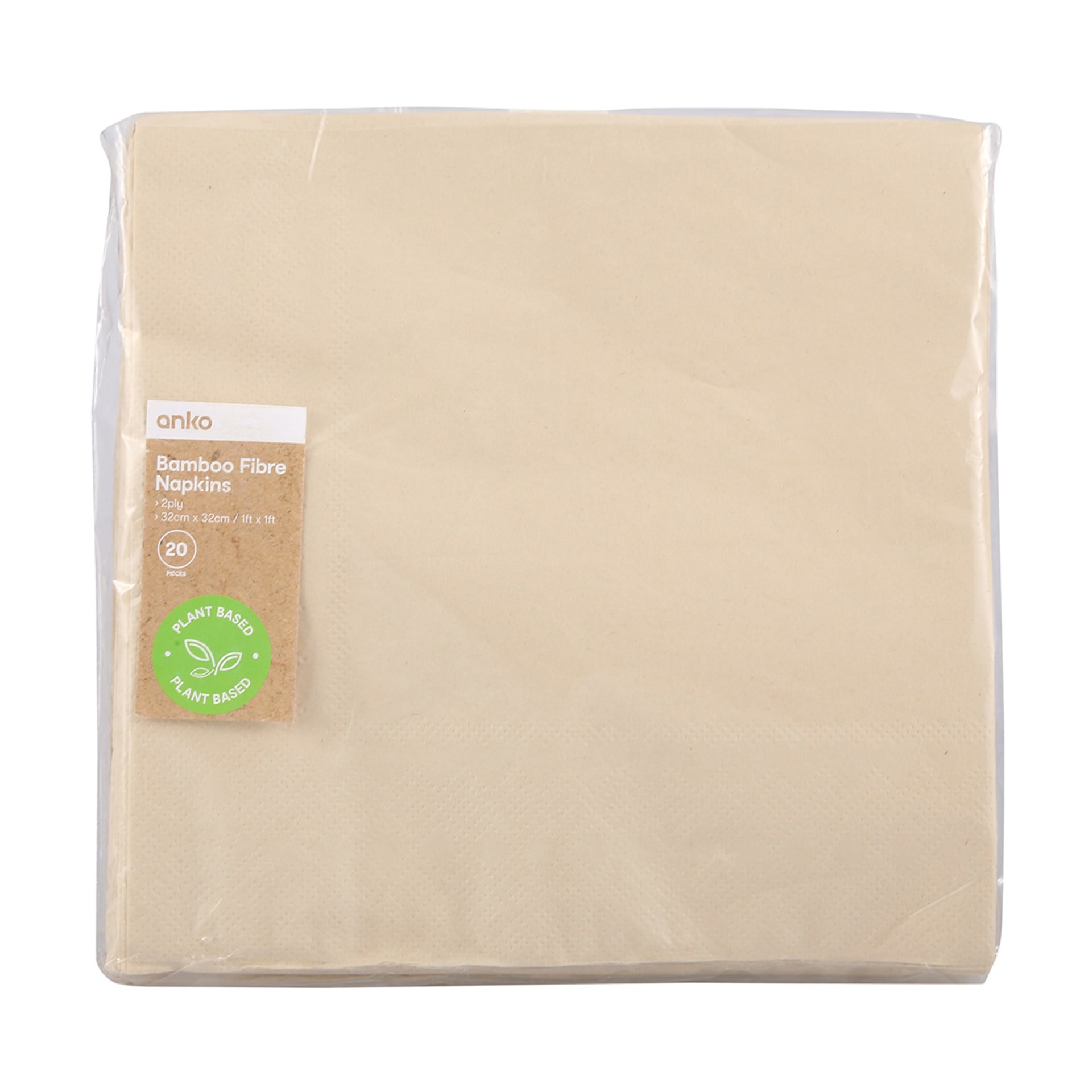20 Pack Bamboo Fibre Napkins Kmart