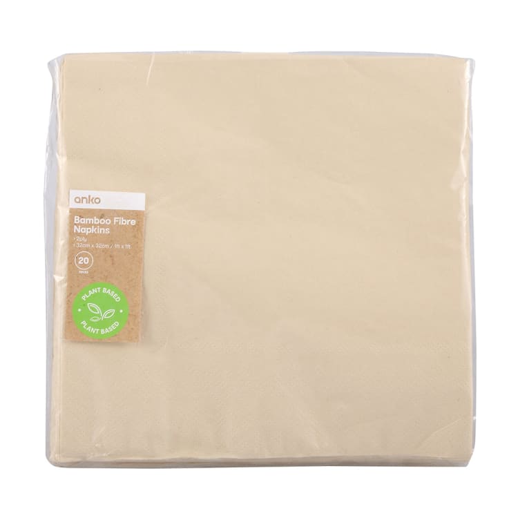 20 Pack Bamboo Fibre Napkins Kmart