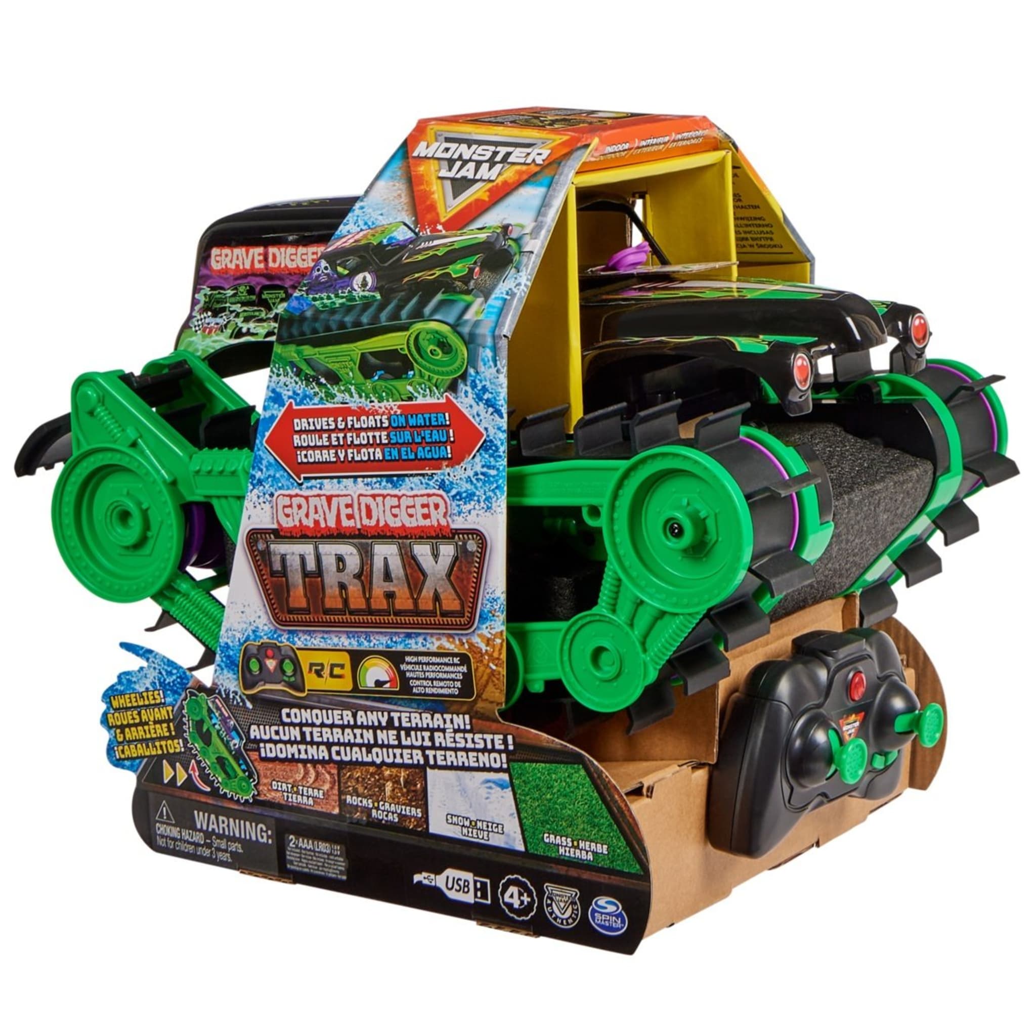 Monster Jam Grave Digger Trax Remote Control Vehicle Kmart