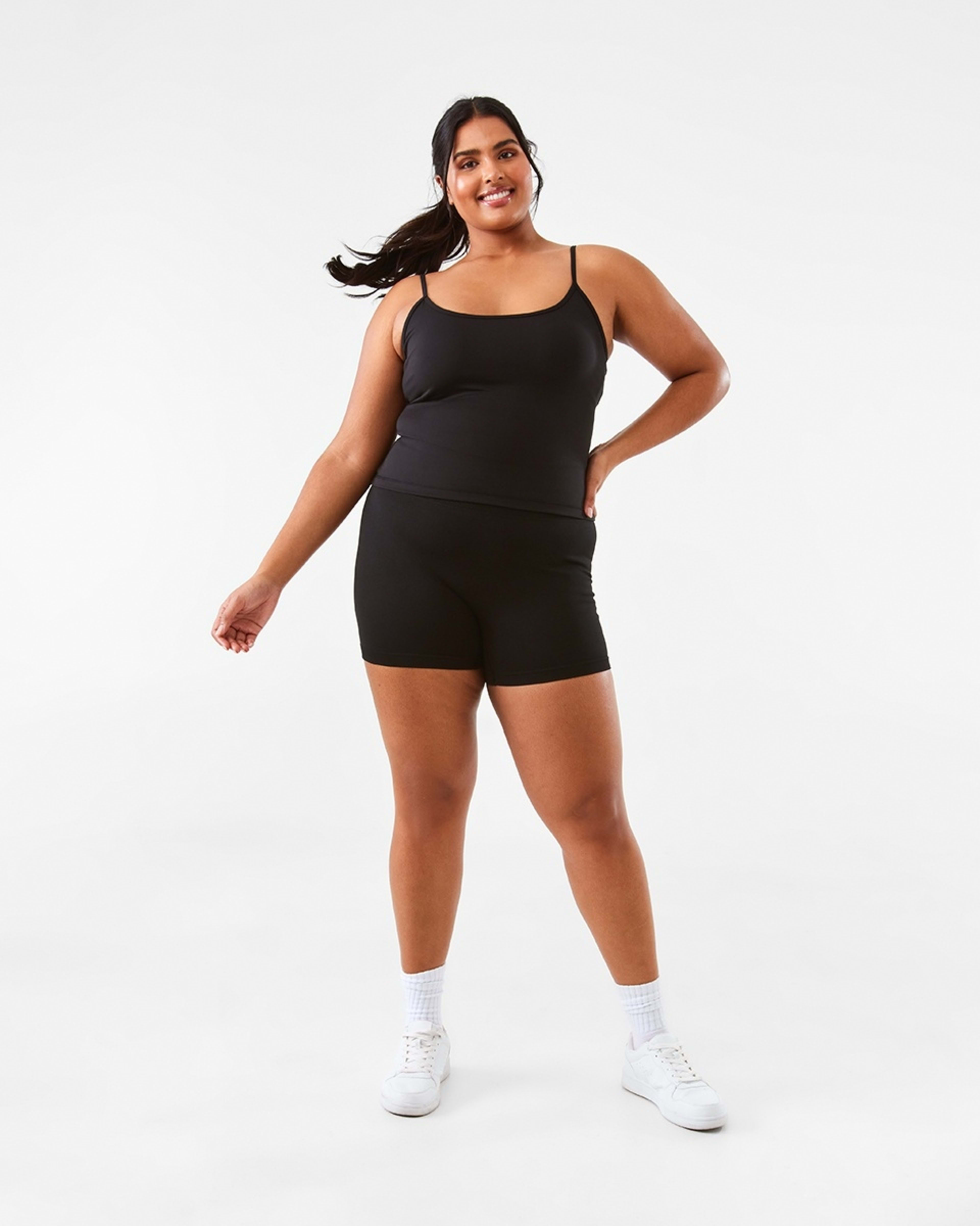 4 Active Womens Ultrasoft Shelf Tank BLACK, 4 of 9